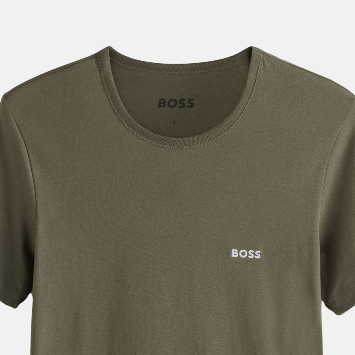 BOSS Cotton Basic T-Shirt Khaki Green | Northern Threads Designer Menswear