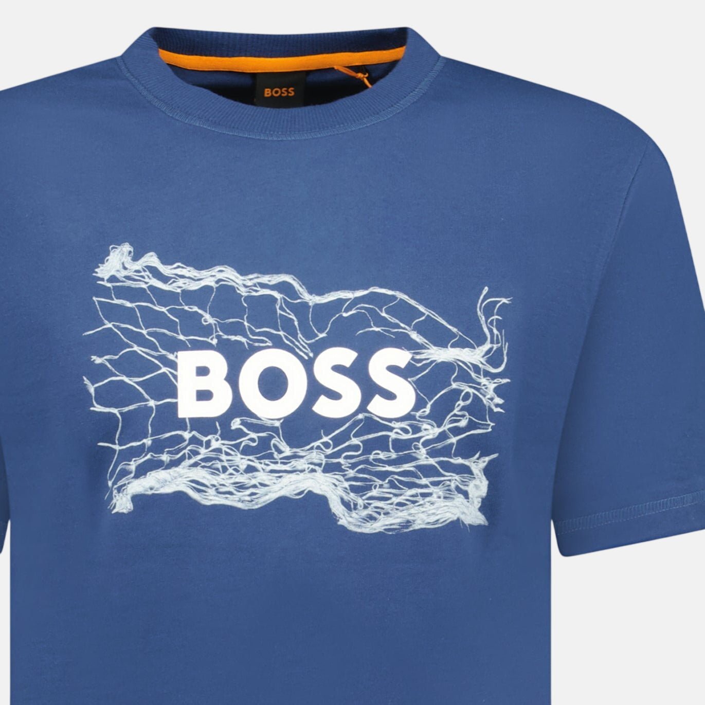 BOSS Cotton Jersey Artwork T-Shirt Blue - A27 - northern threads uk