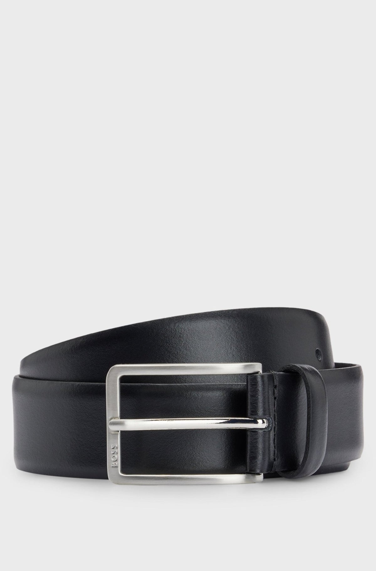 BOSS Erman Italian Leather Belt Black | Northern Threads Designer Menswear