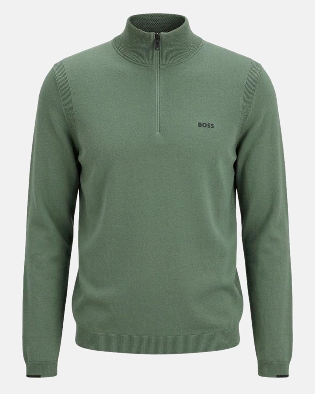 BOSS Ever-X Zip Neck Jumper Green | Northern Threads Designer Menswear