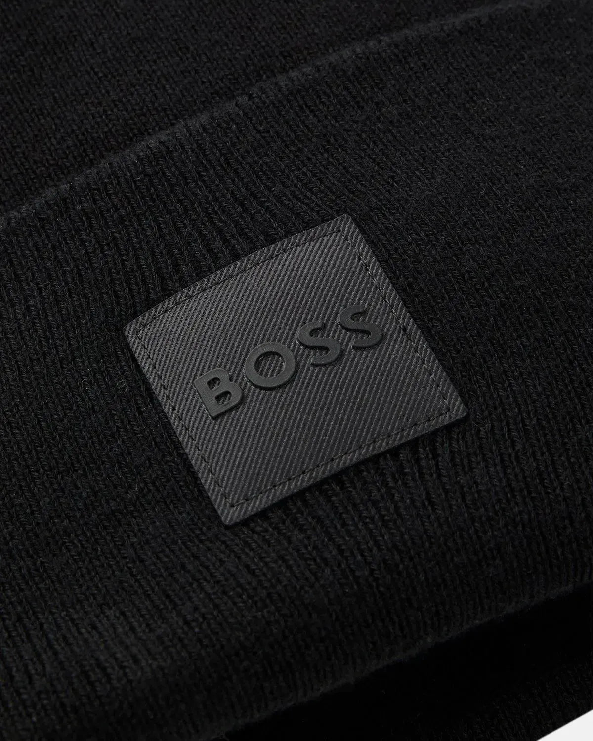 BOSS FANTASTICO COTTON BEANIE BLACK - northern threads