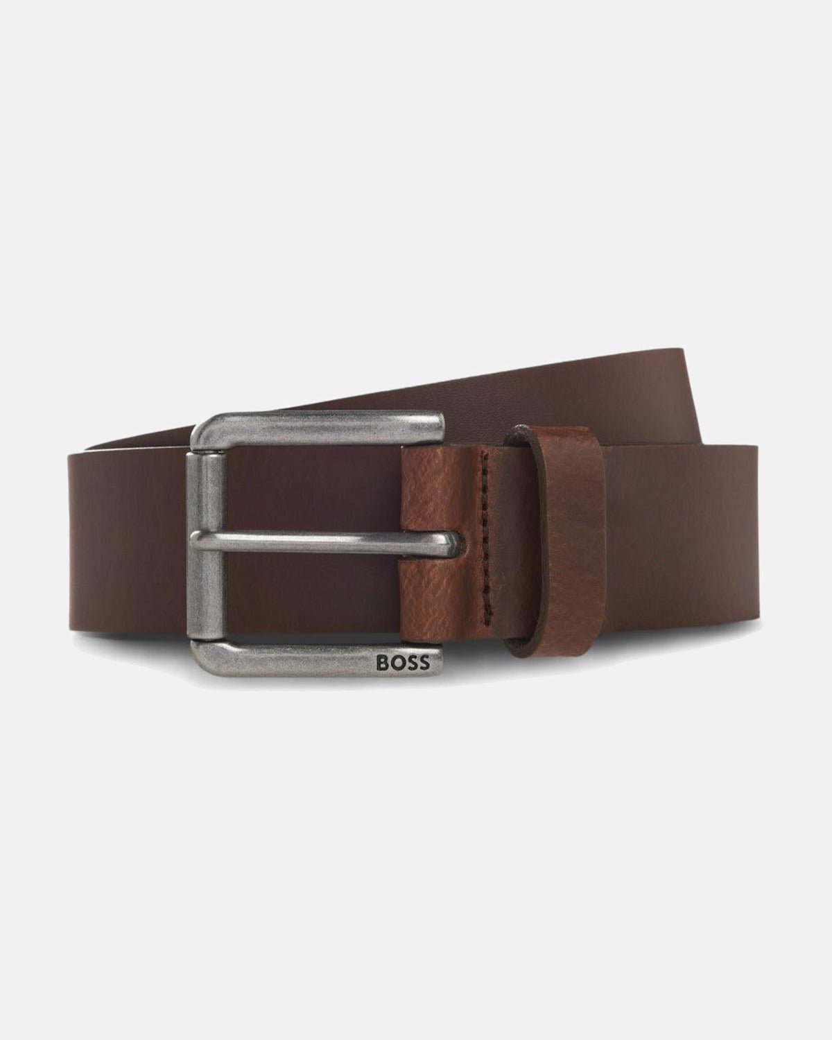 BOSS Joris Leather Belt Dark Brown | Northern Threads Designer Menswear