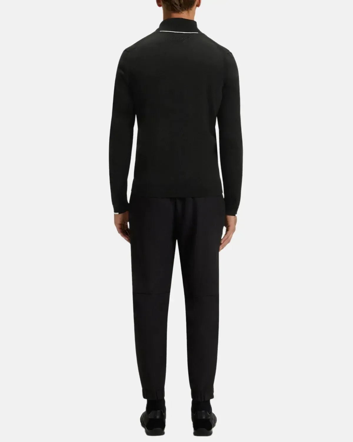 BOSS K - EVERX 1/4 ZIP COTTON KNIT BLACK - northern threads