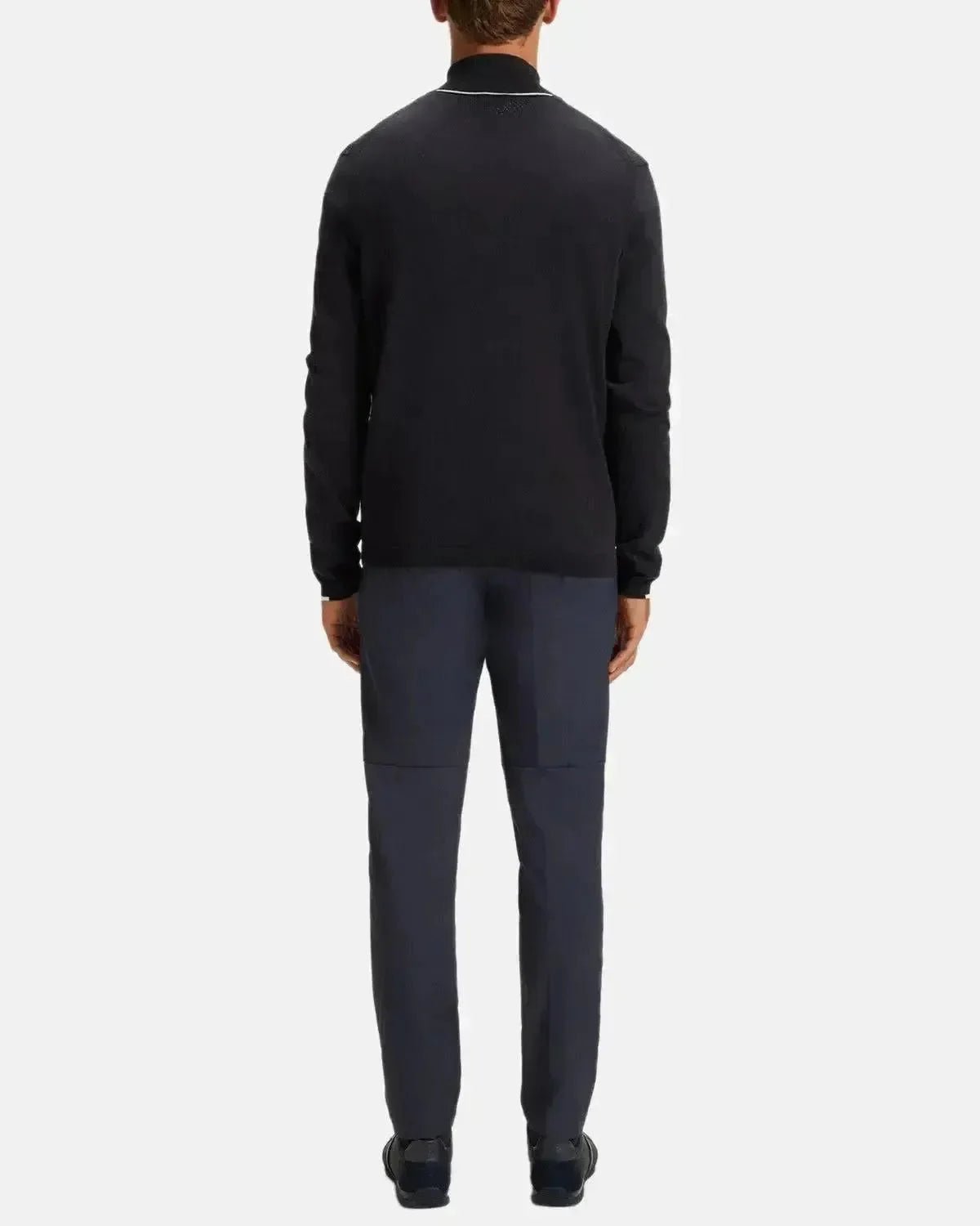 BOSS K - EVERX 1/4 ZIP COTTON KNIT DARK BLUE - northern threads