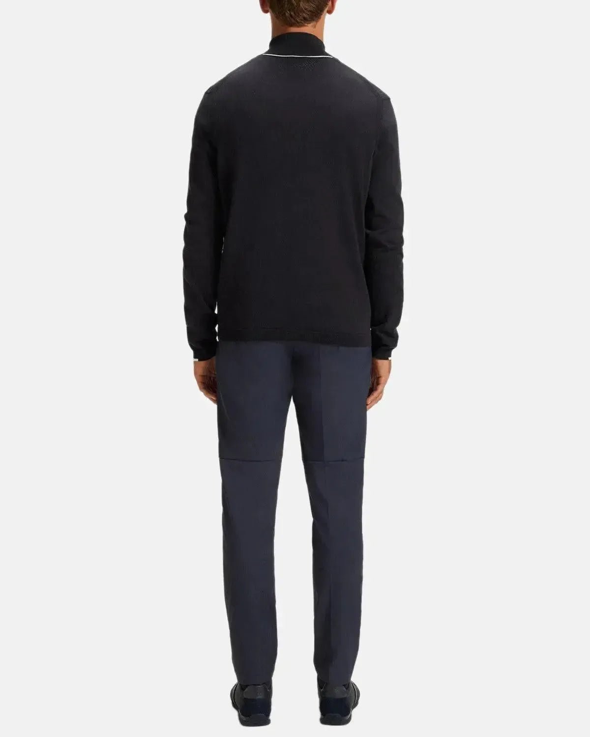 BOSS K - EVERX 1/4 ZIP COTTON KNIT DARK BLUE - northern threads