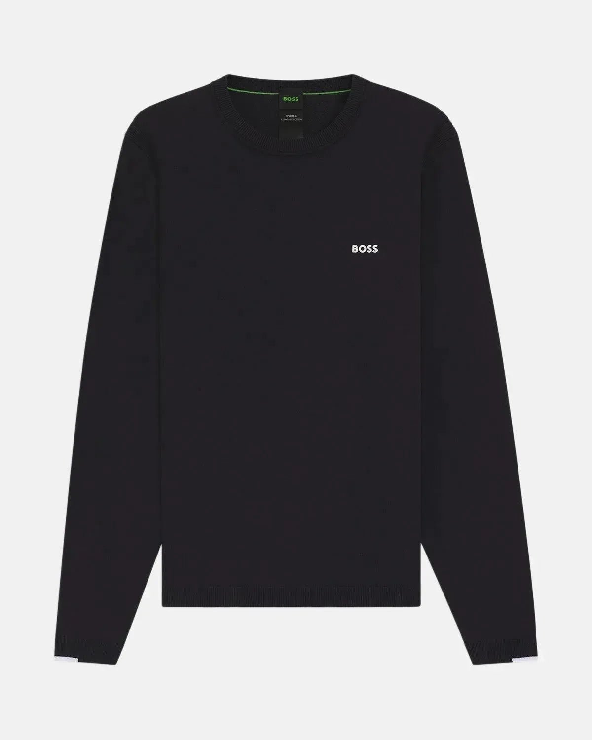 BOSS K - EVERX CREWNECK COTTON KNIT DARK BLUE - HUGO-BOSS-50541940-402-M - northern threads uk