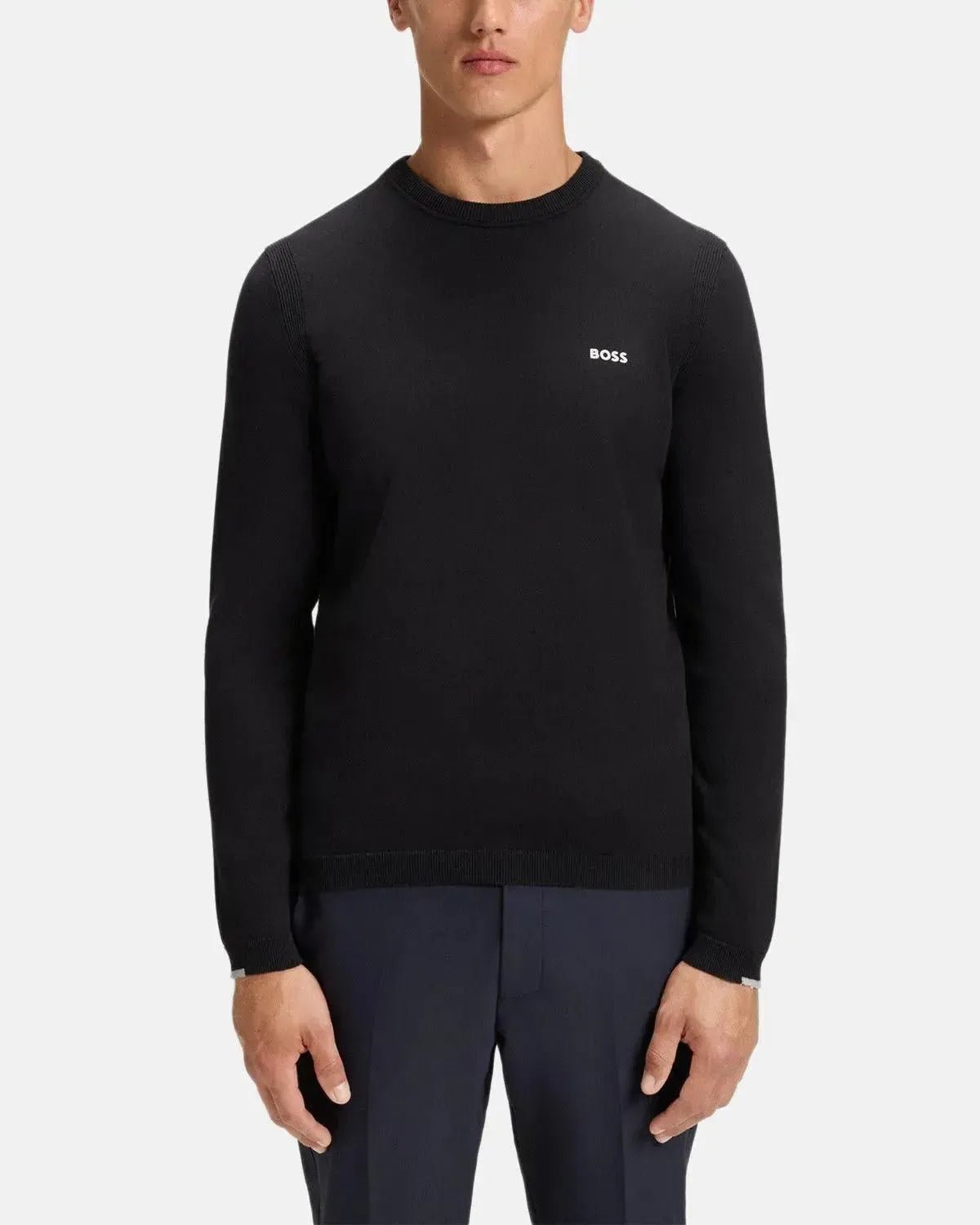 BOSS K - EVERX CREWNECK COTTON KNIT DARK BLUE - northern threads