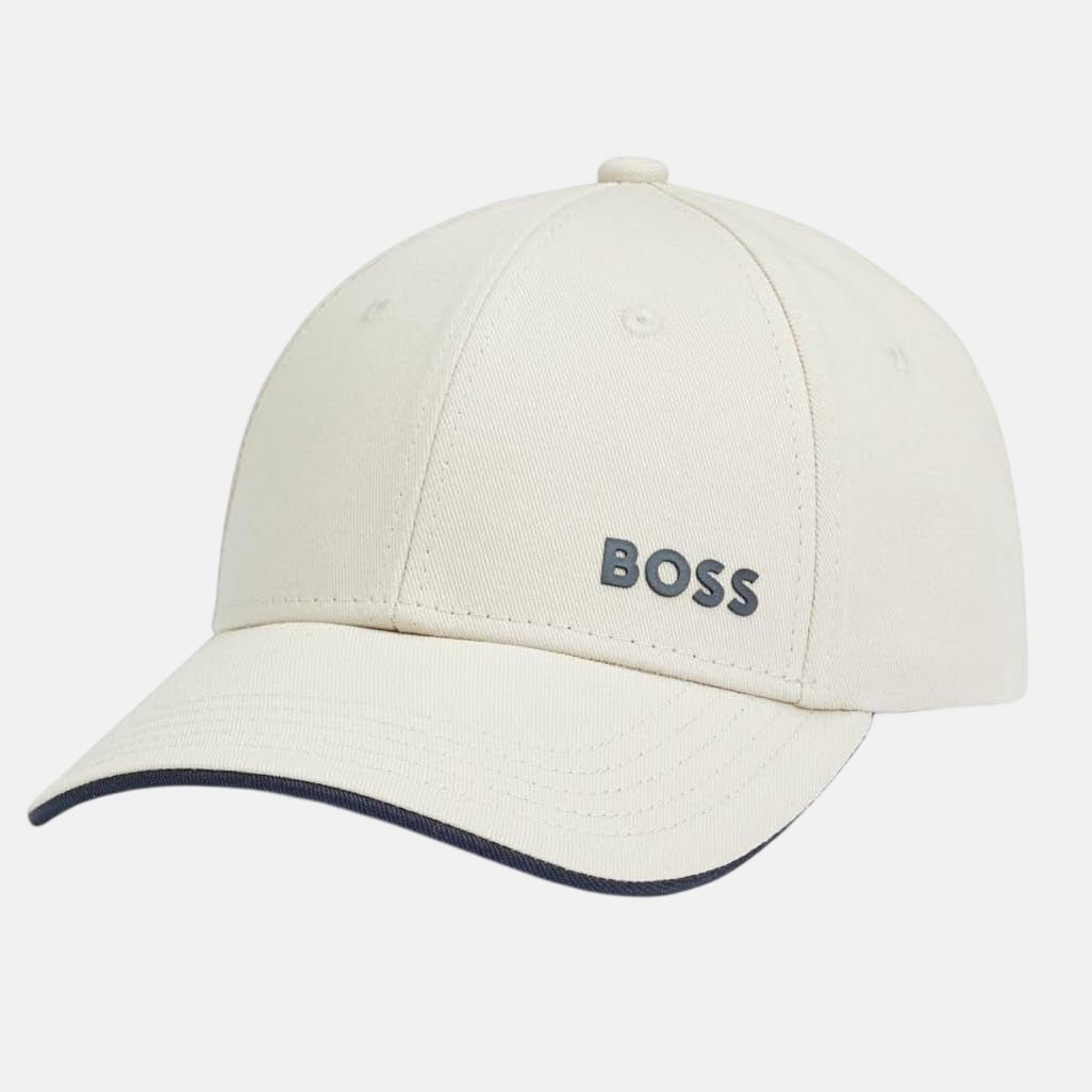 Boss Logo Embossed Cap Open White - O15 - northern threads uk