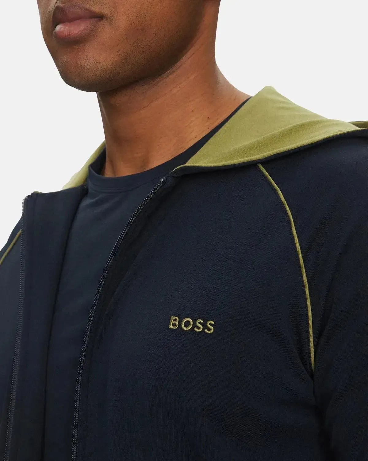 BOSS MIX AND MATCH ZIP HOODIE DARK BLUE - HUGO-BOSS-50515313-406-S - northern threads uk