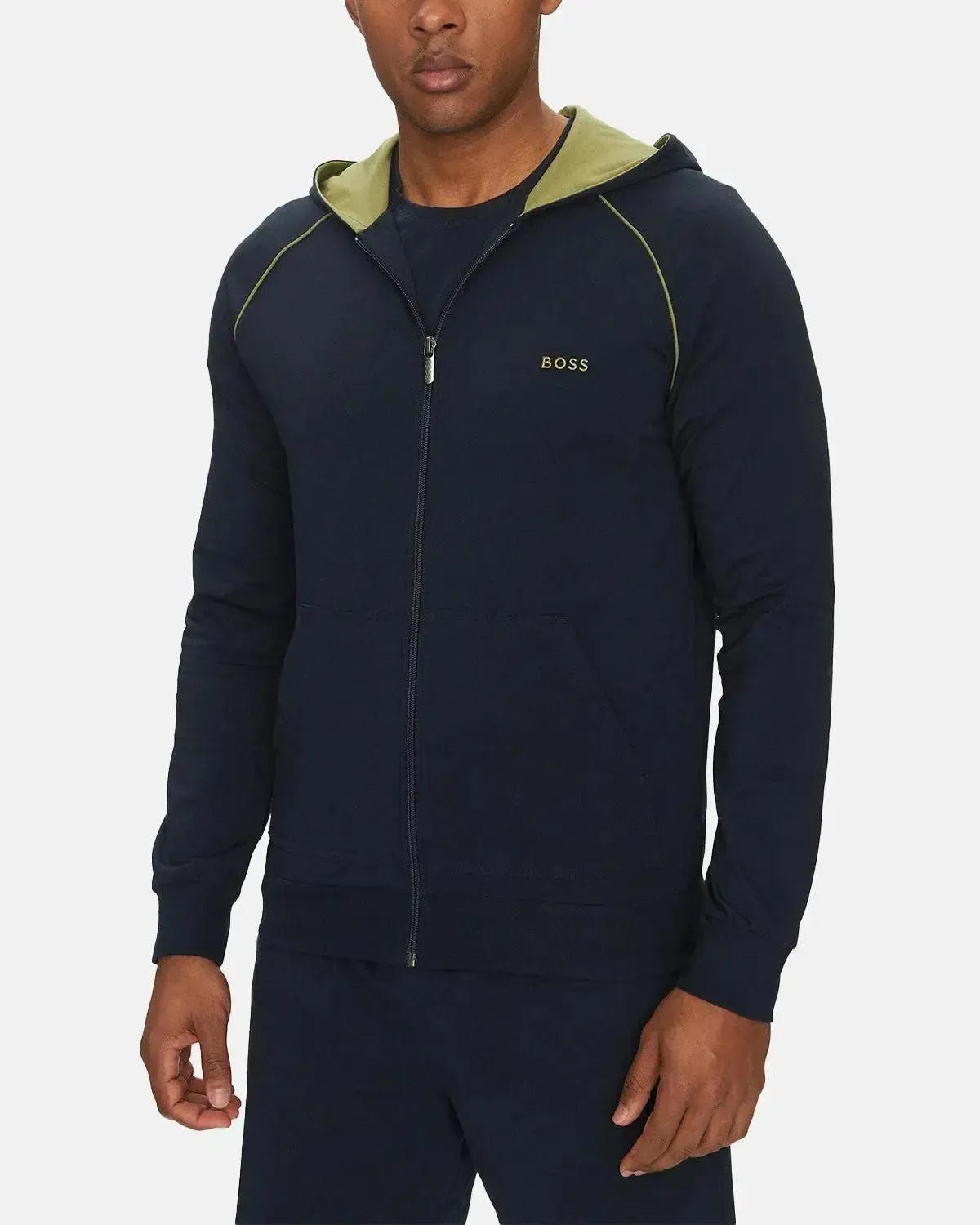 BOSS MIX AND MATCH ZIP HOODIE DARK BLUE - HUGO-BOSS-50515313-406-S - northern threads uk