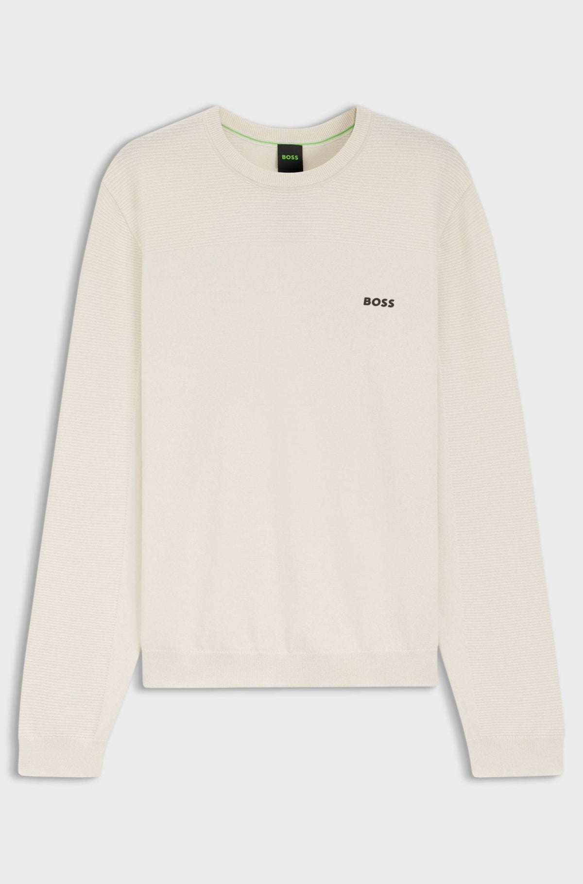 BOSS Momentum-X Crew Neck Jumper Natural | Northern Threads Designer Menswear