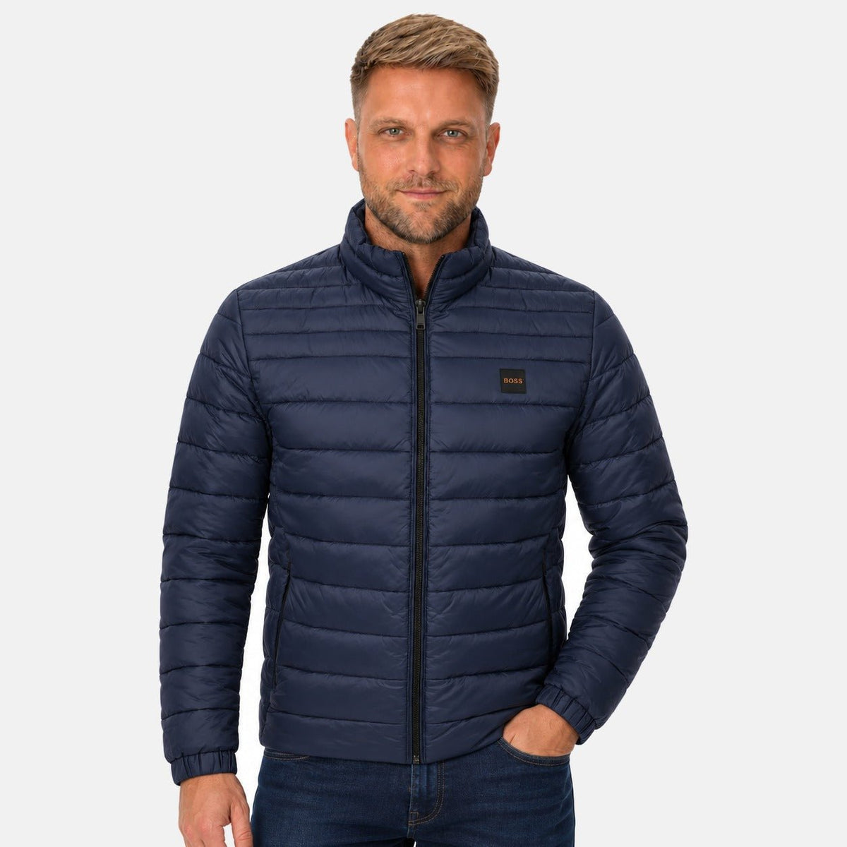 BOSS Oden 2 Puffer Light Jacket Navy | Northern Threads Designer Menswear