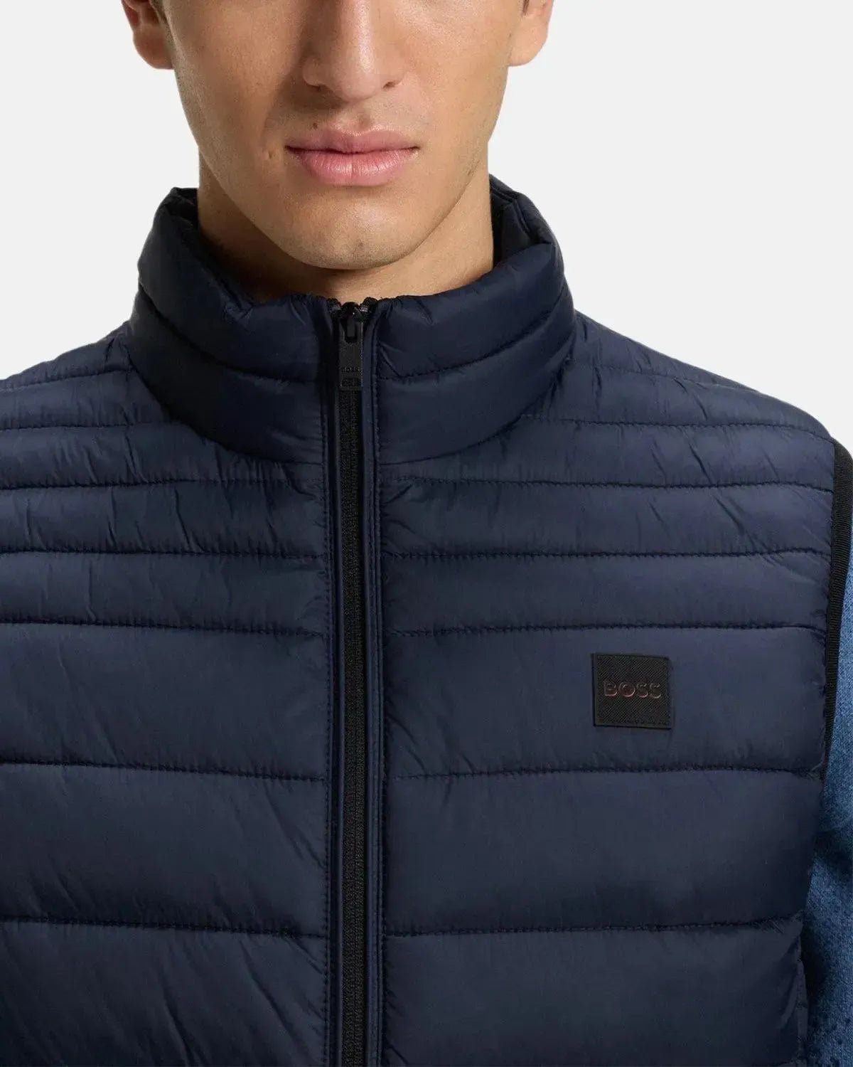 BOSS ODEN SLIM FIT PACKABLE GILET DARK BLUE - northern threads