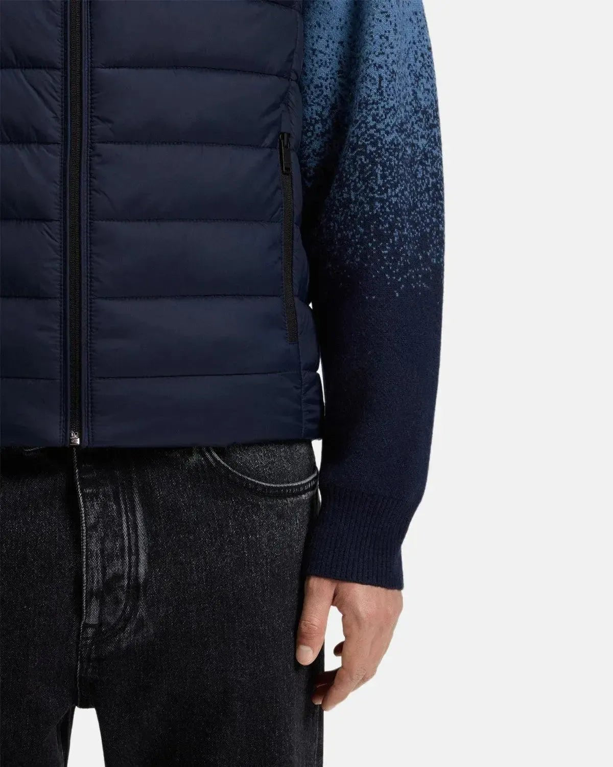 BOSS ODEN SLIM FIT PACKABLE GILET DARK BLUE - northern threads