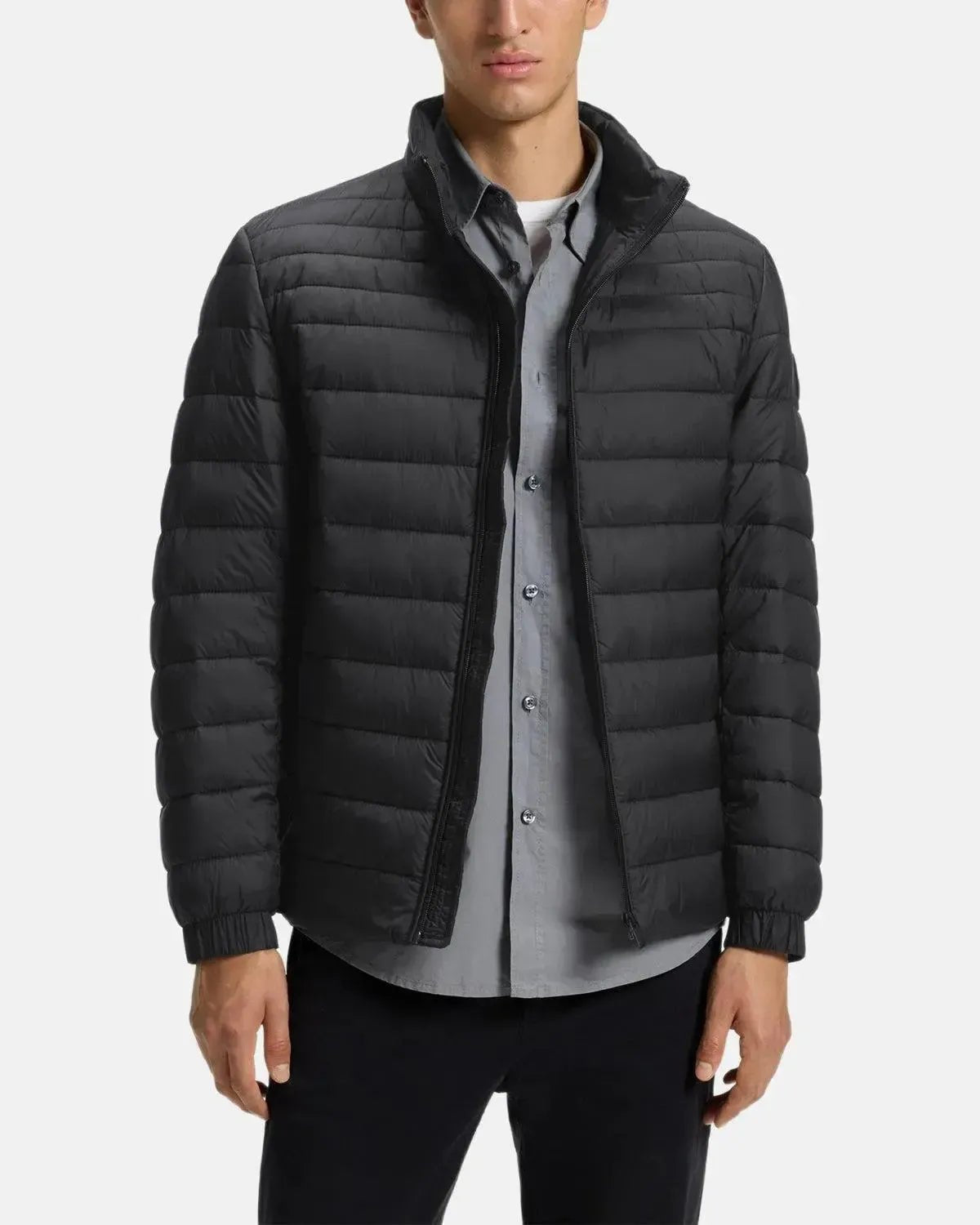 BOSS ODEN2 SLIM FIT PACKABLE PUFFER JACKET BLACK - northern threads