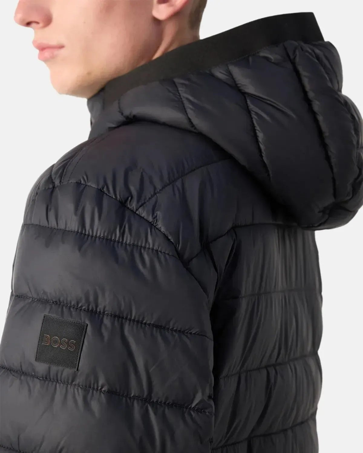 BOSS ODENIS HOODED PUFFER JACKET BLACK - northern threads