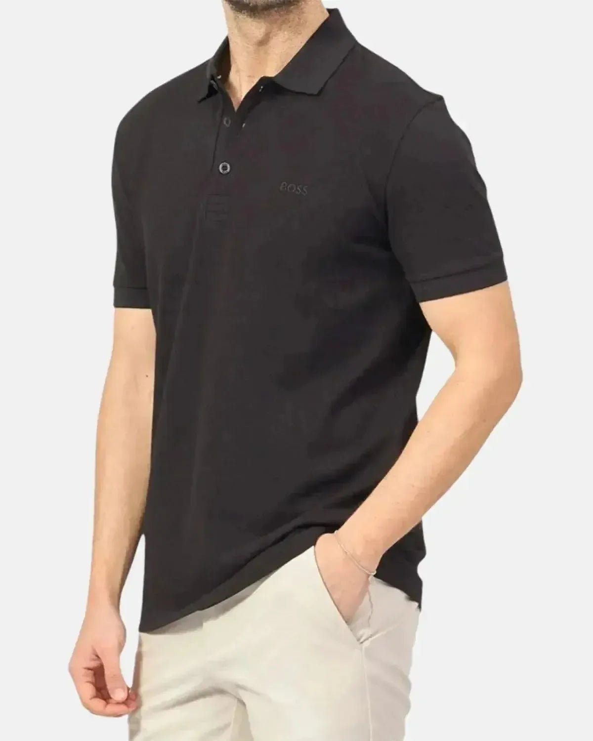 BOSS PADDY POLO SHIRT BLACK TONAL - northern threads