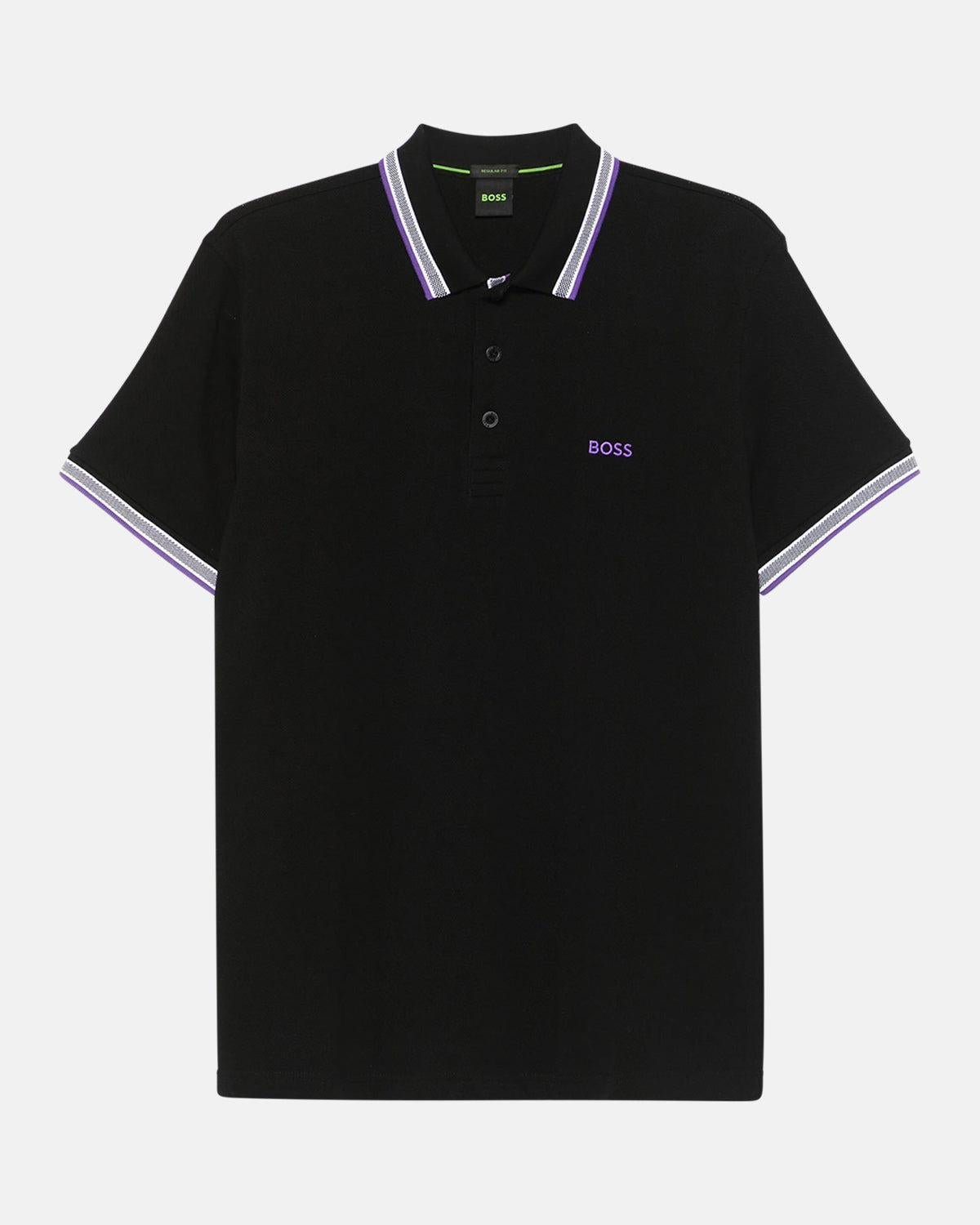 BOSS PADDY POLO SHIRT BLACK VLT - northern threads