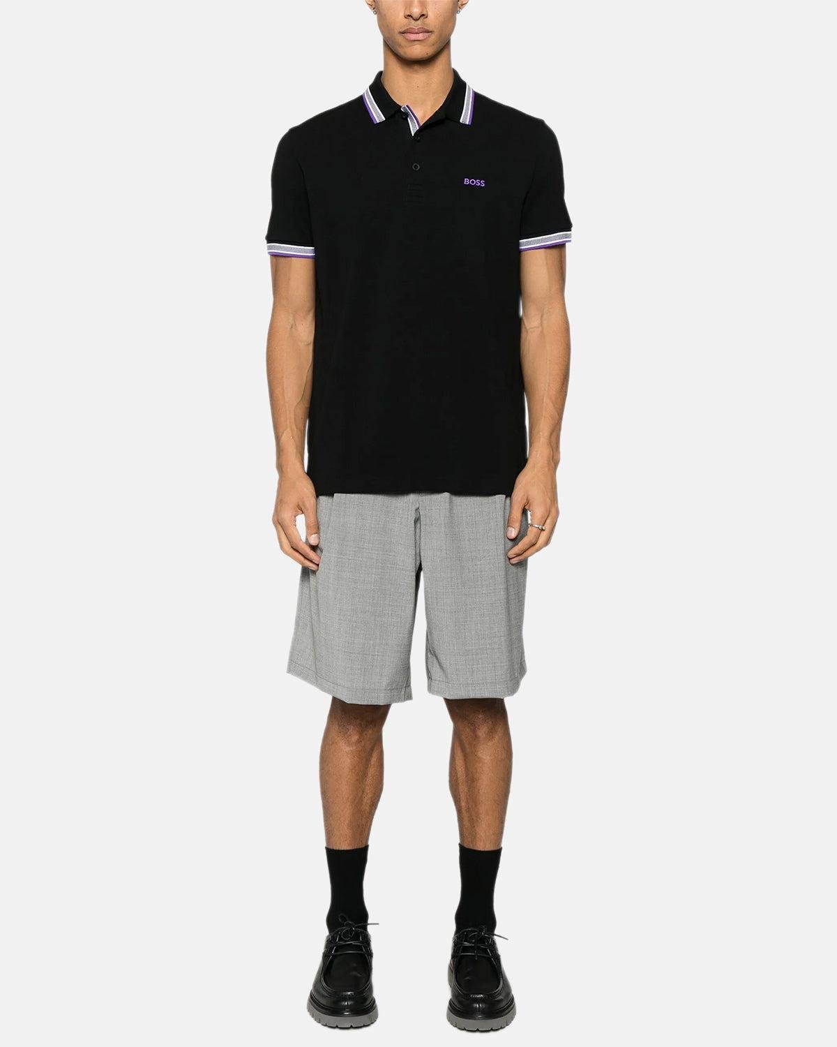 BOSS PADDY POLO SHIRT BLACK VLT - northern threads