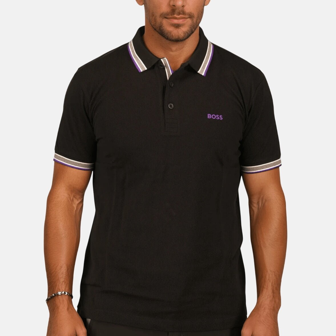 BOSS Paddy Polo Shirt Purple Black - O9 - northern threads uk