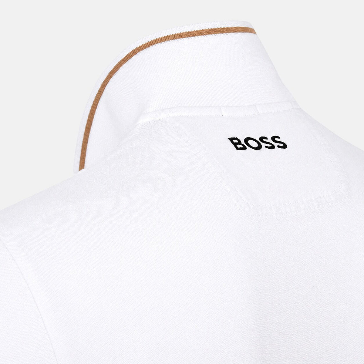 BOSS Paddy Pro Polo Shirt White/Black/Natural | Northern Threads Designer Menswear