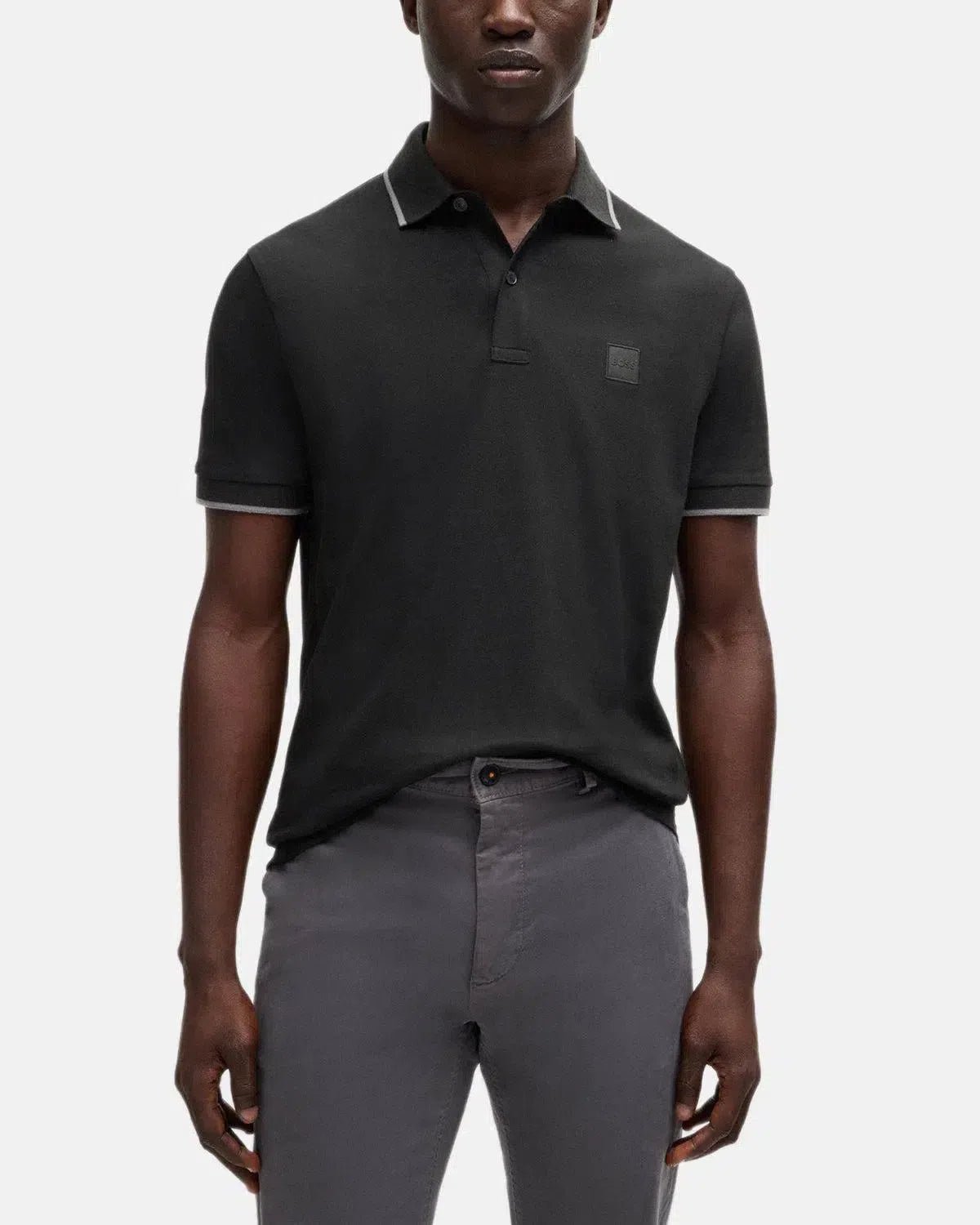 BOSS PASSERTIP POLO SHIRT BLACK - northern threads