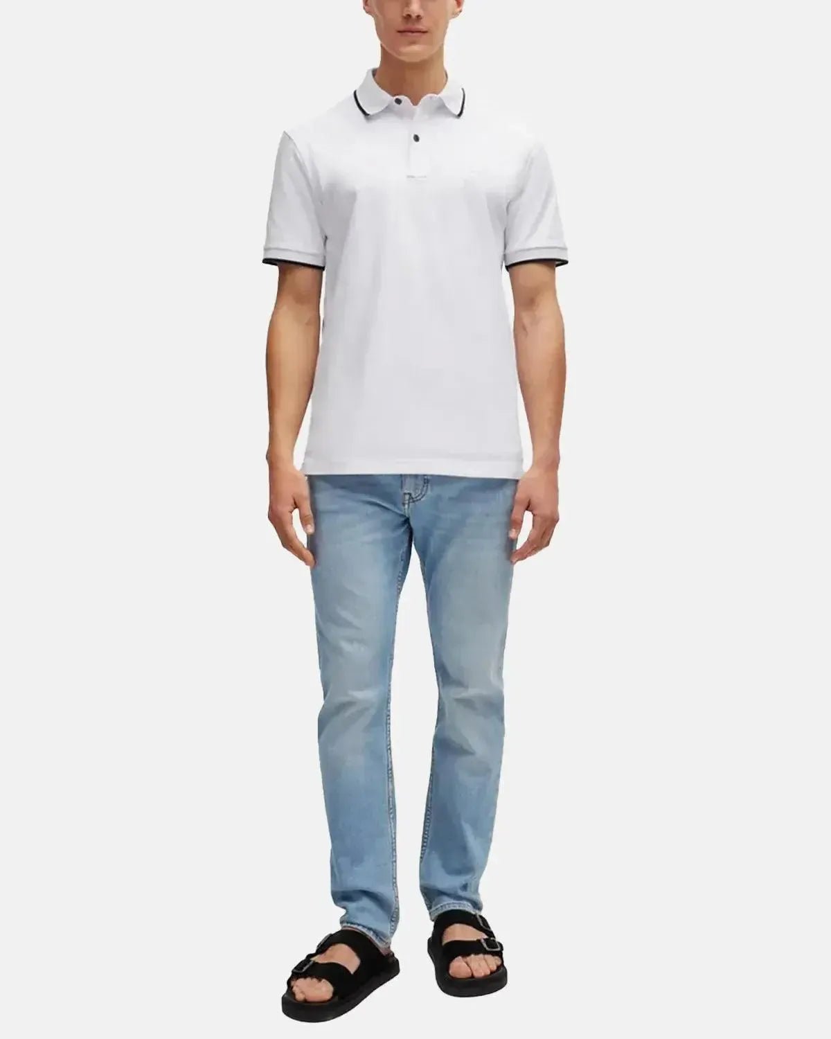 BOSS PASSERTIP POLO SHIRT WHITE - northern threads