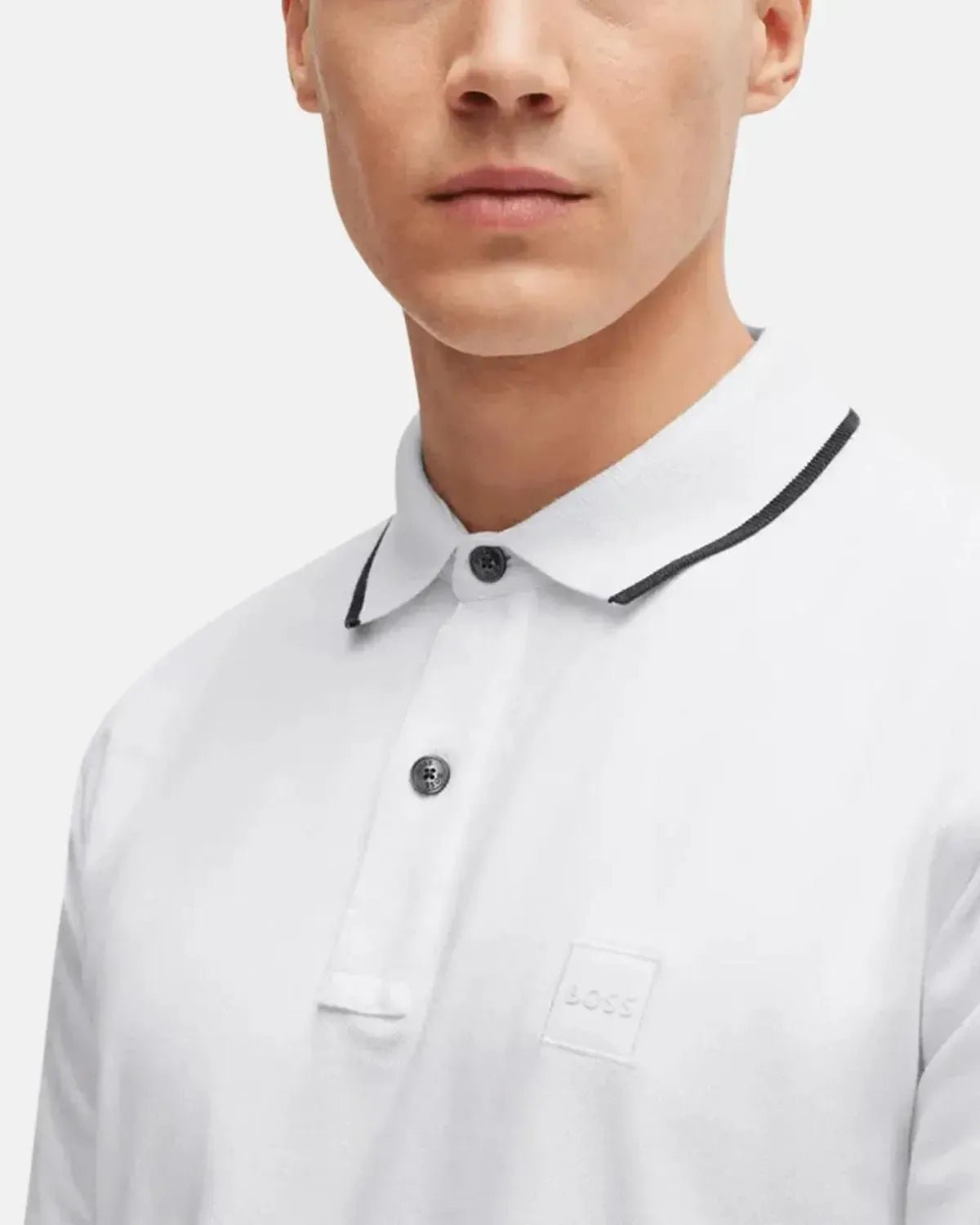 BOSS PASSERTIP POLO SHIRT WHITE - northern threads