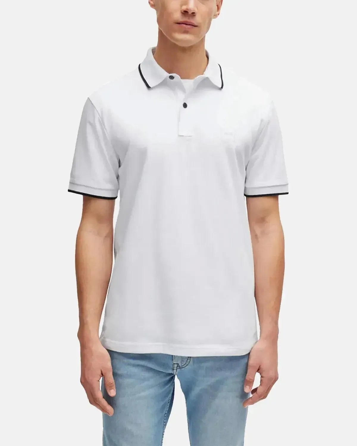BOSS PASSERTIP POLO SHIRT WHITE - northern threads