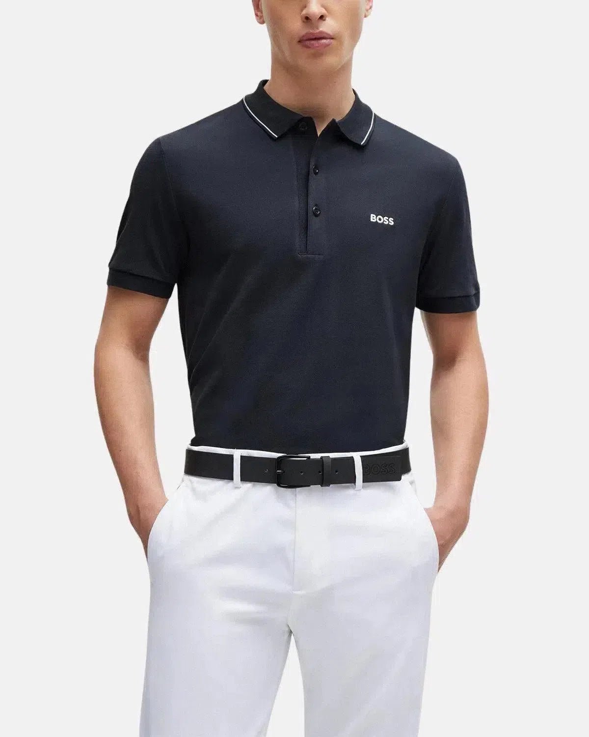 BOSS PAULE 4 SLIM FIT POLO SHIRT DARK BLUE - northern threads