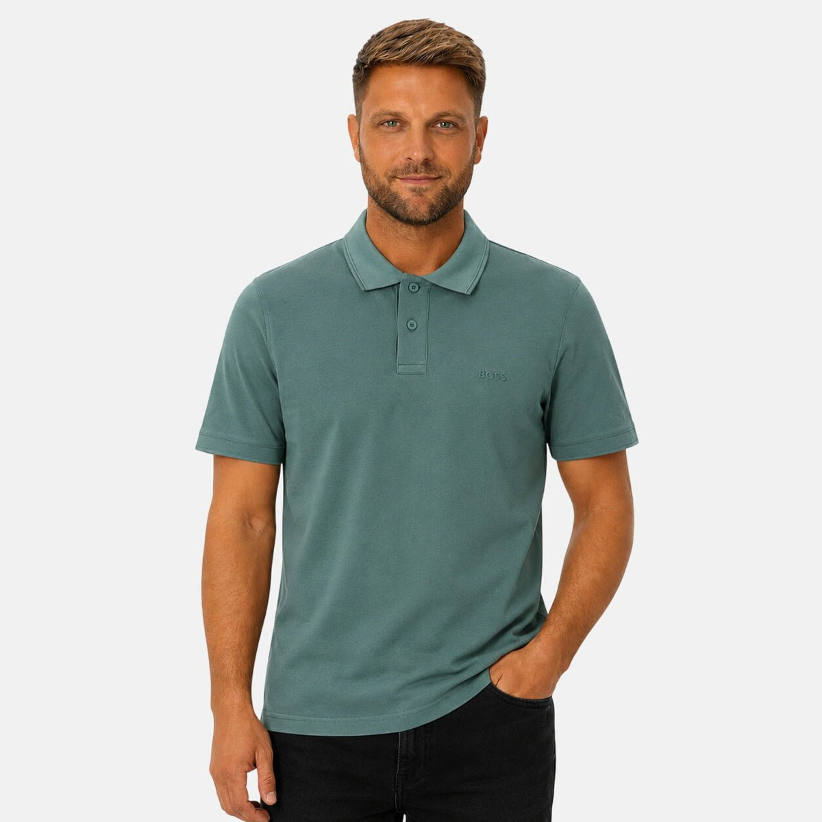 BOSS Prime Cotton Pique Polo Shirt Green | Northern Threads Designer Menswear