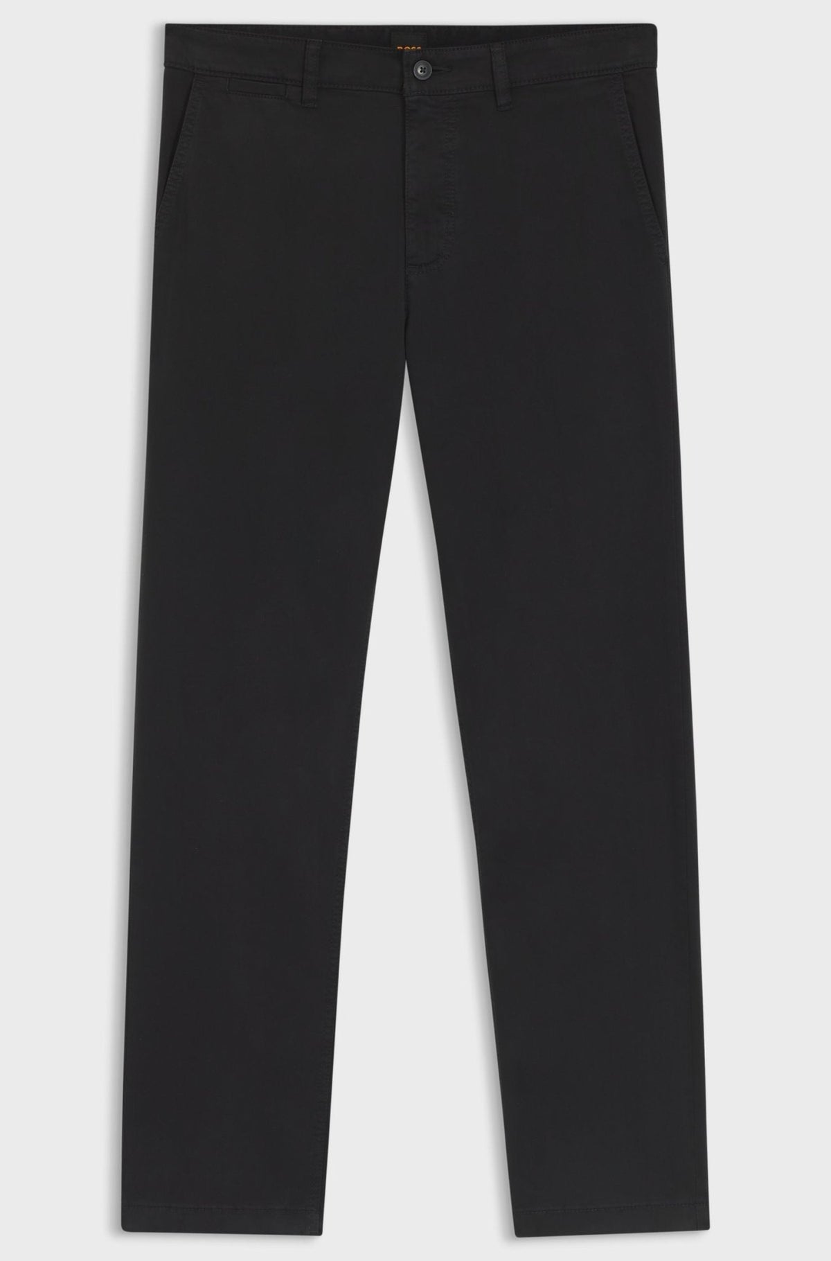 BOSS Regular Fit Satin Chinos Black | Northern Threads Designer Menswear