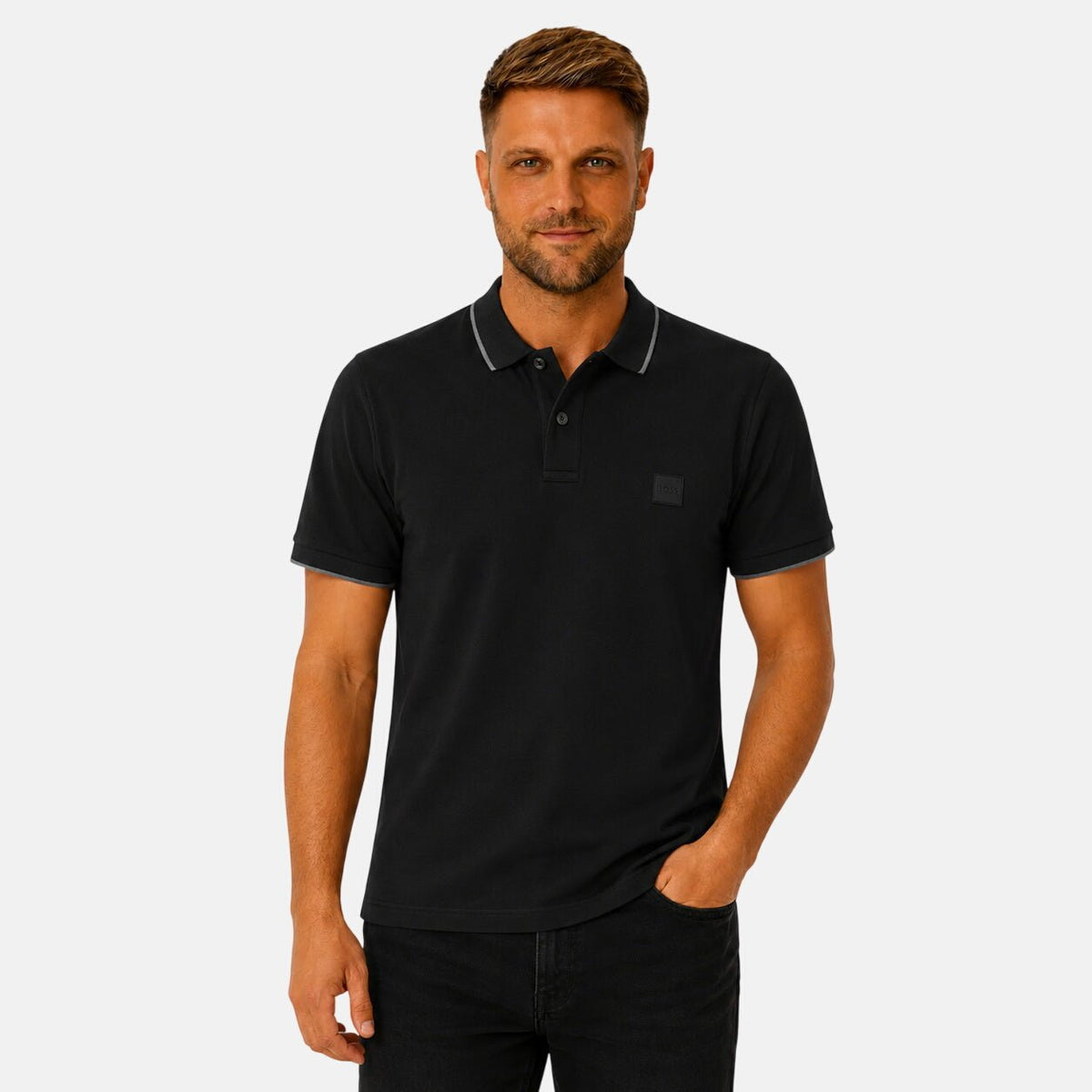 BOSS Slim Fit Passertip Polo Shirt Black | Northern Threads Designer Menswear