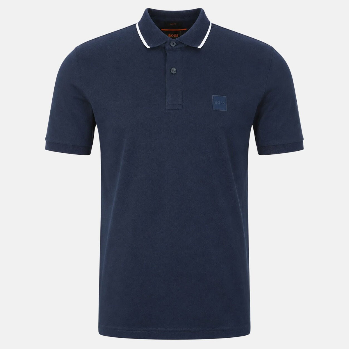 BOSS Slim Fit Passertip Polo Shirt Navy Blue/White | Northern Threads Designer Menswear