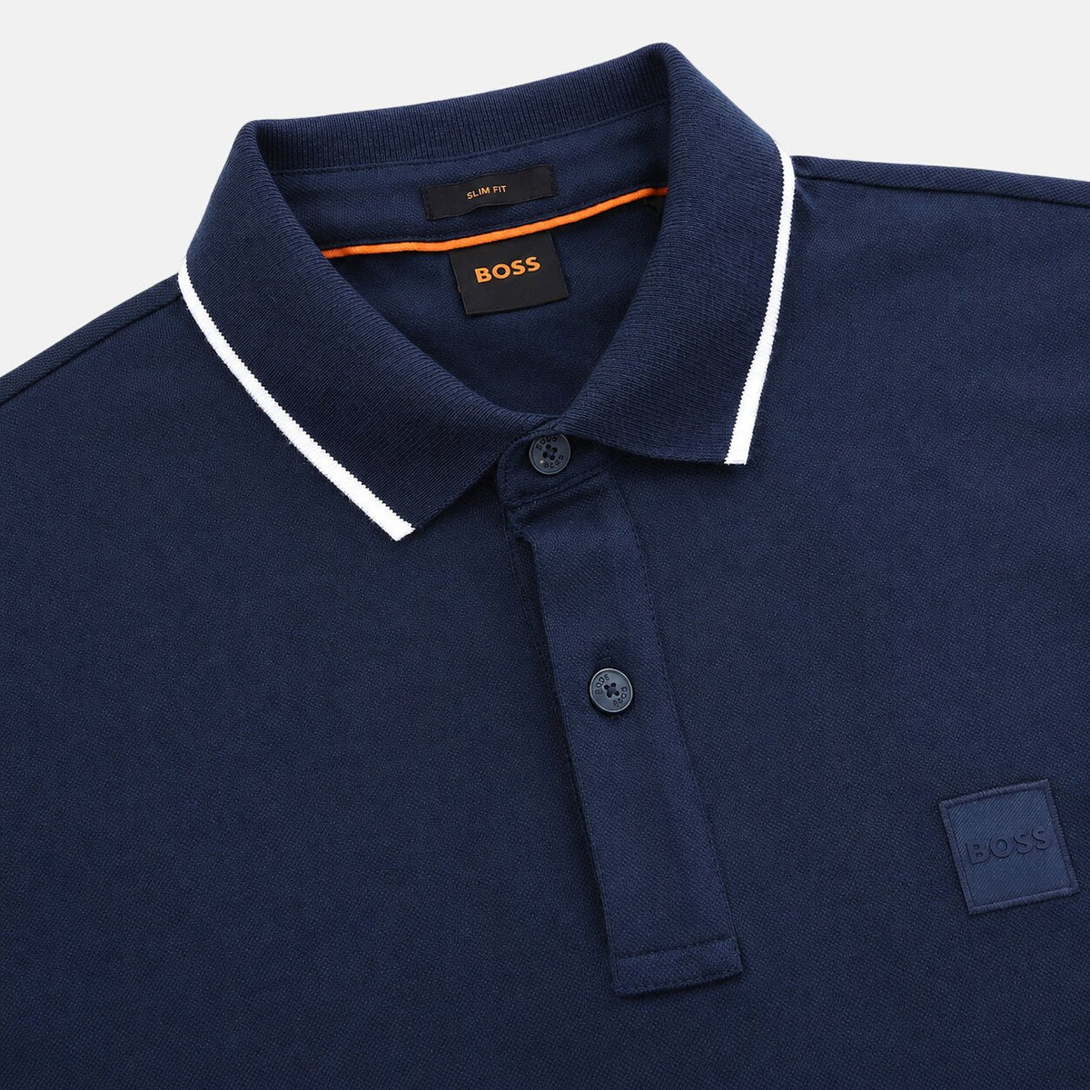 BOSS Slim Fit Passertip Polo Shirt Navy Blue/White | Northern Threads Designer Menswear