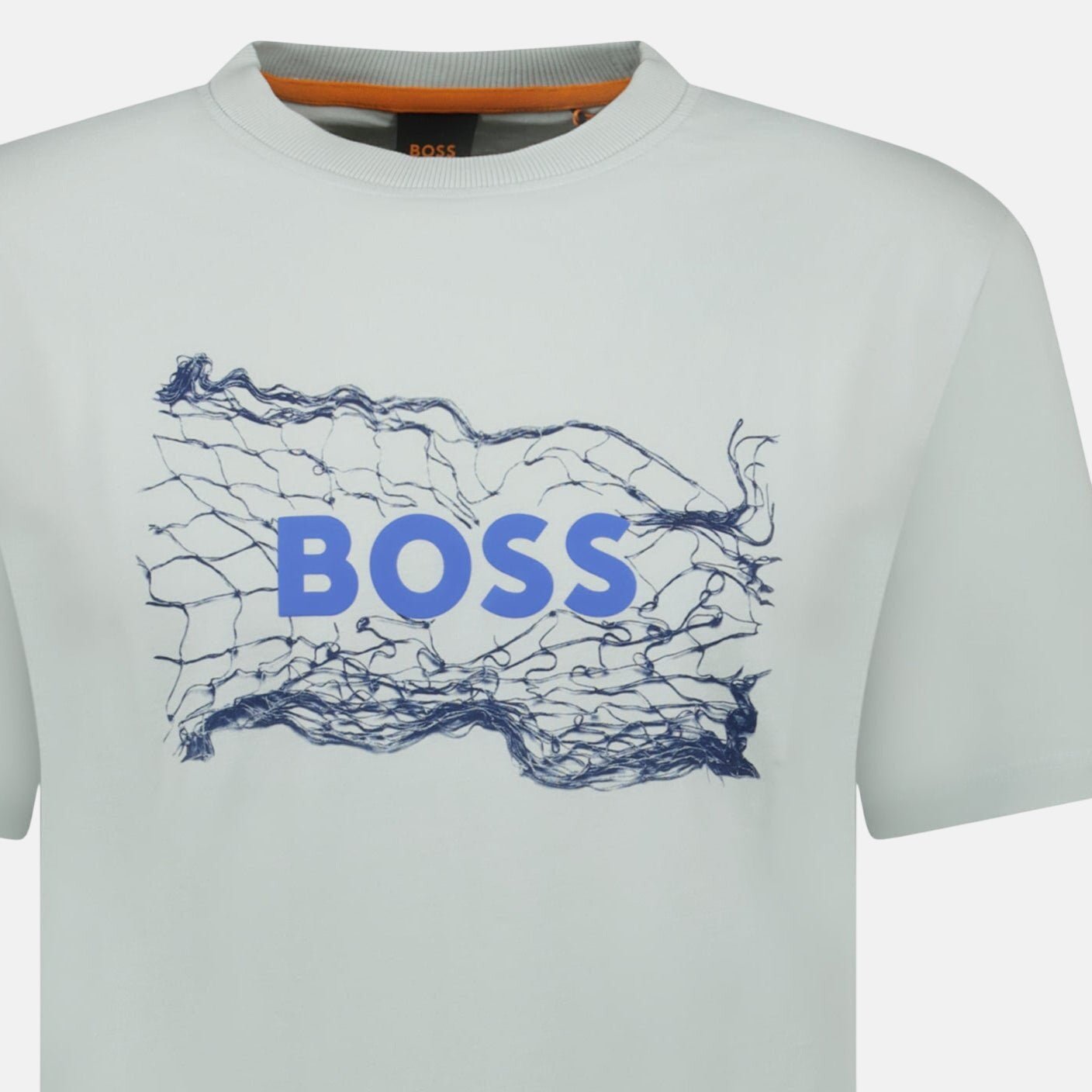 BOSS Stretch Cotton Jersey Artwork T-Shirt Light Blue - A16 - northern threads uk