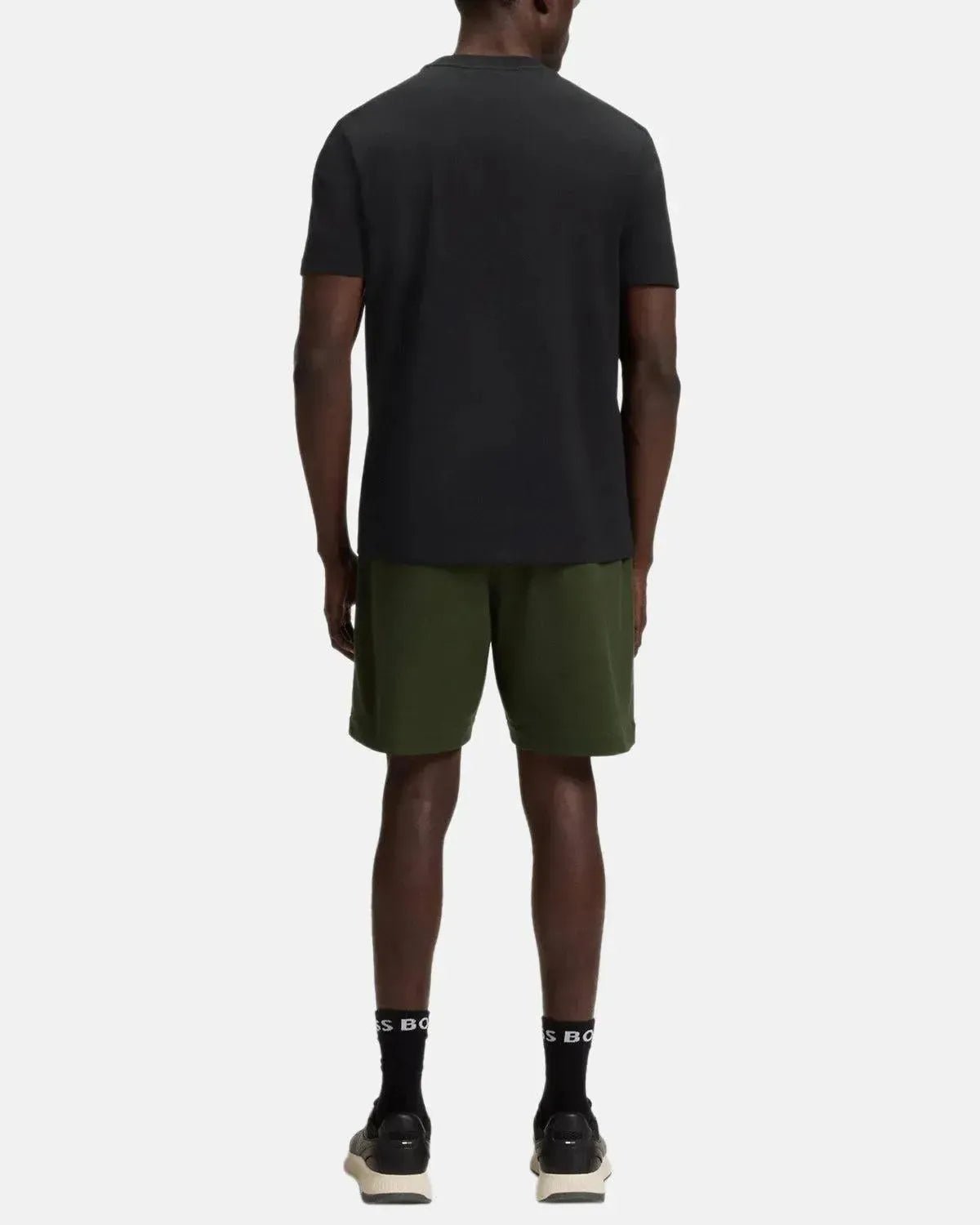 BOSS STRETCH COTTON LOGO T - SHIRT BLACK - northern threads