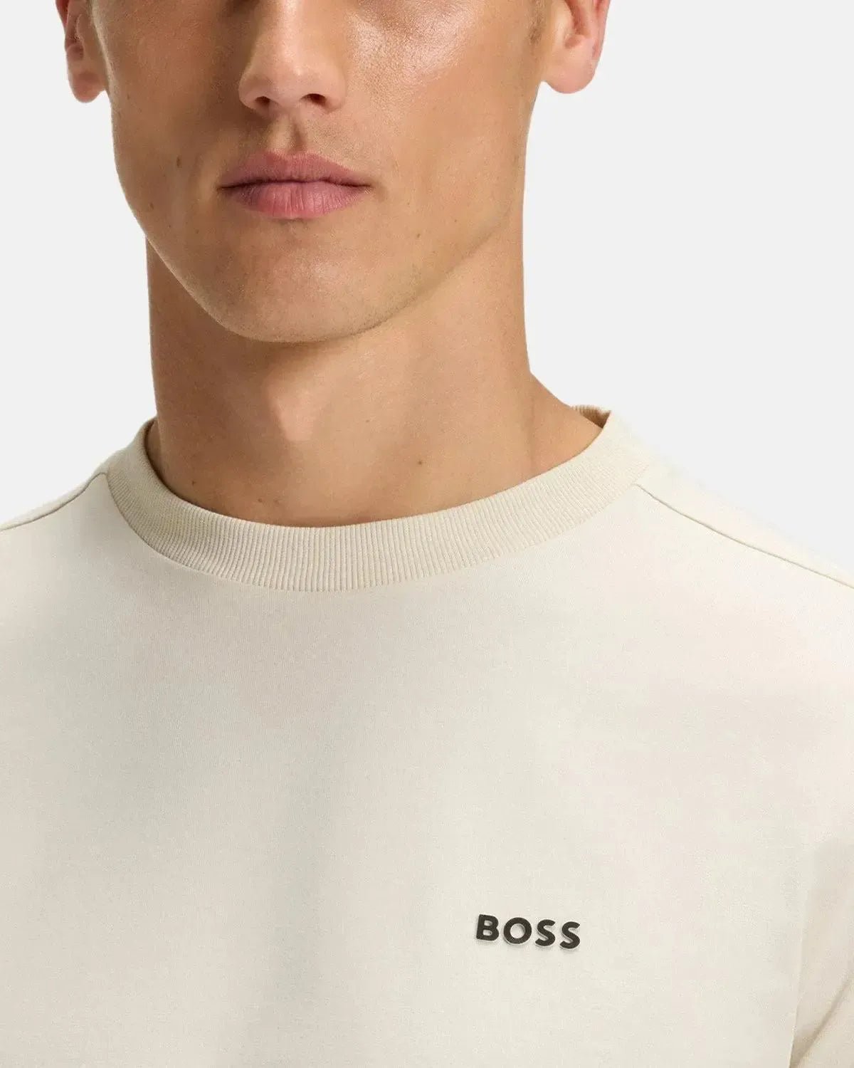 BOSS STRETCH COTTON LOGO T - SHIRT NATURAL - northern threads