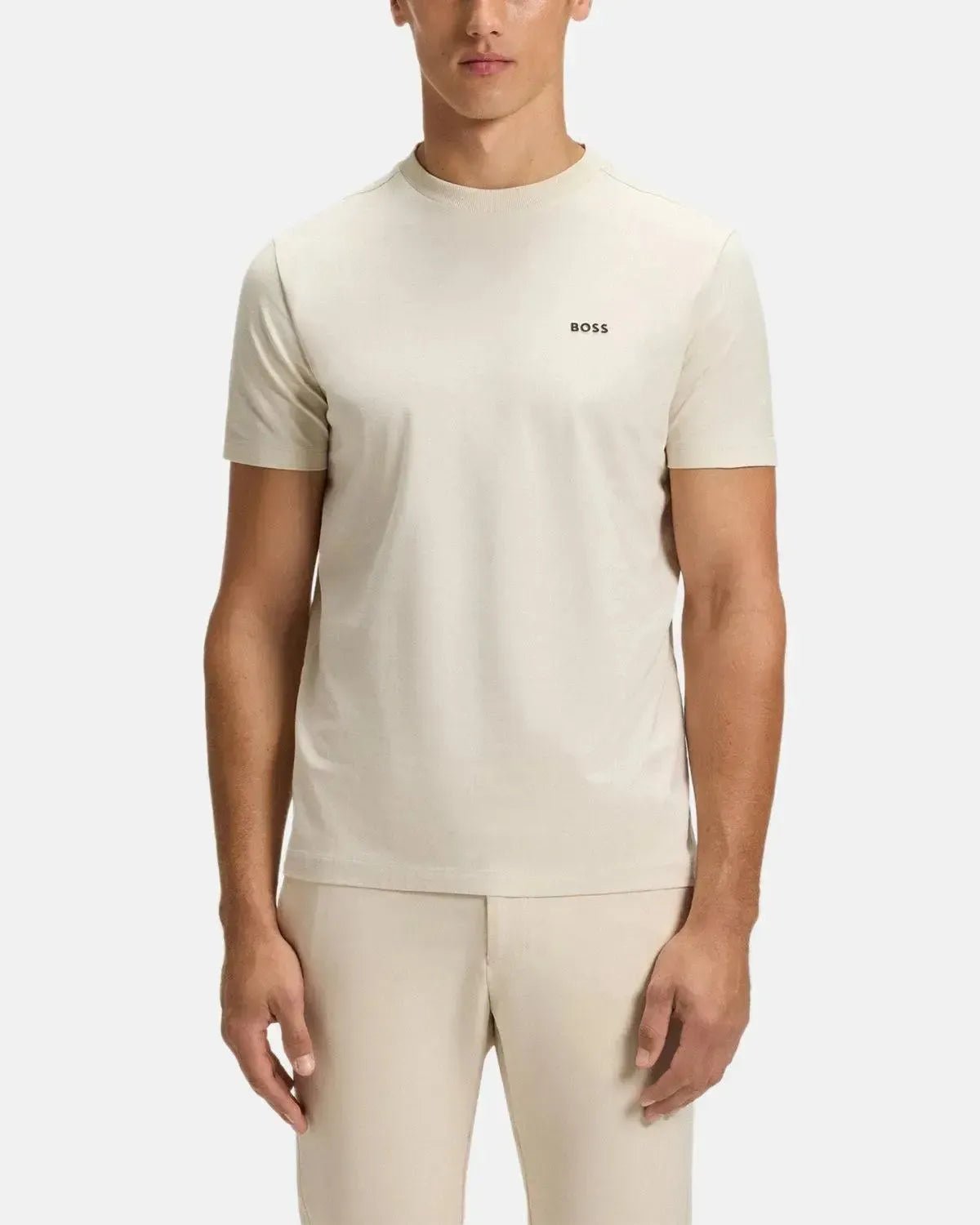 BOSS STRETCH COTTON LOGO T - SHIRT NATURAL - northern threads