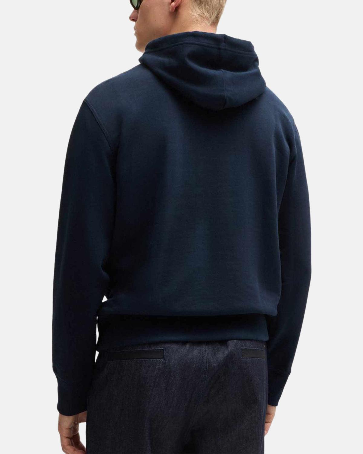 BOSS WEBASIC LOGO HOODIE DARK BLUE - BOSS-50523074-404-S - northern threads uk