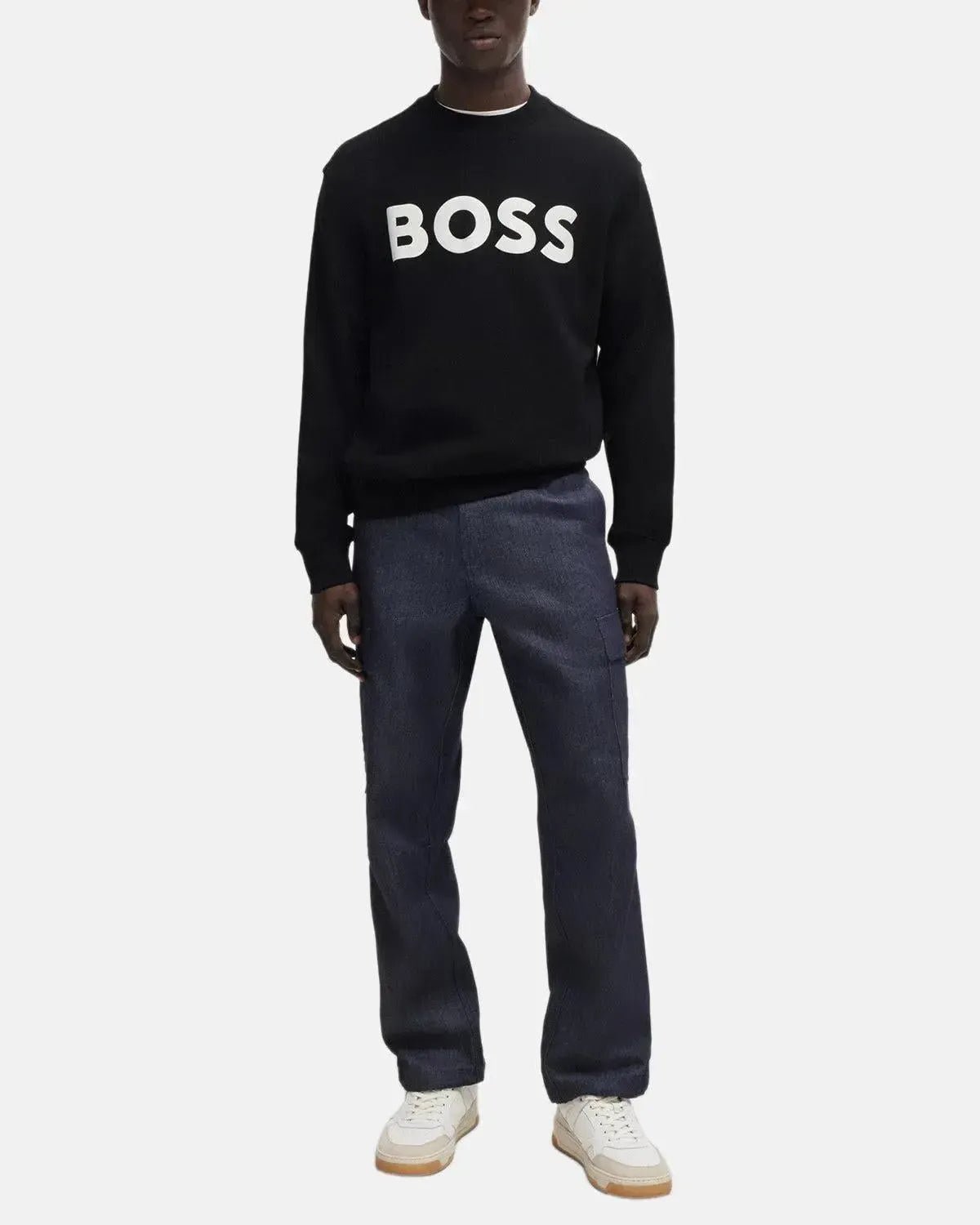 BOSS WEBASIC LOGO SWEATSHIRT BLACK - HUGO-BOSS-50487133-001-S - northern threads uk
