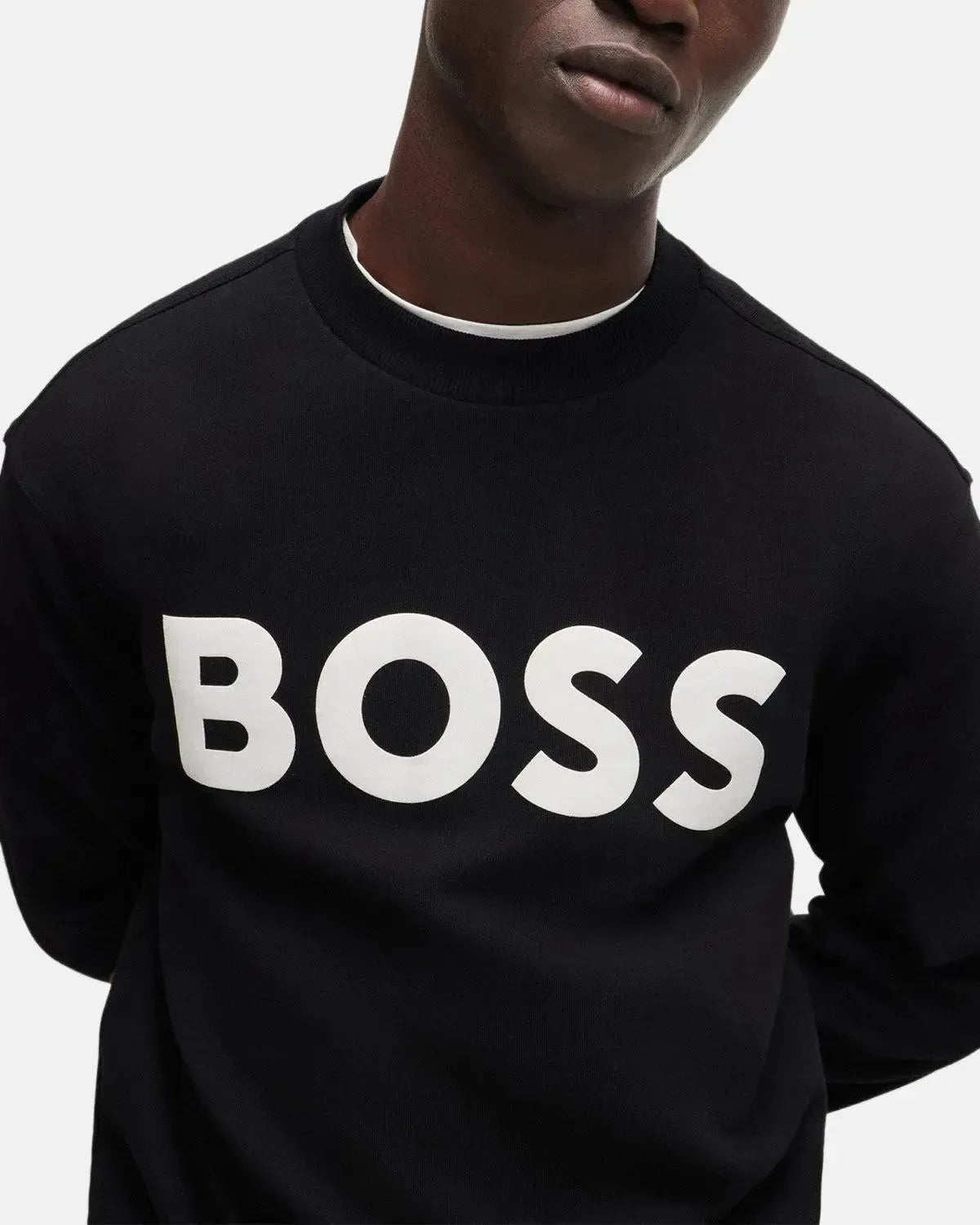 BOSS WEBASIC LOGO SWEATSHIRT BLACK - HUGO-BOSS-50487133-001-S - northern threads uk