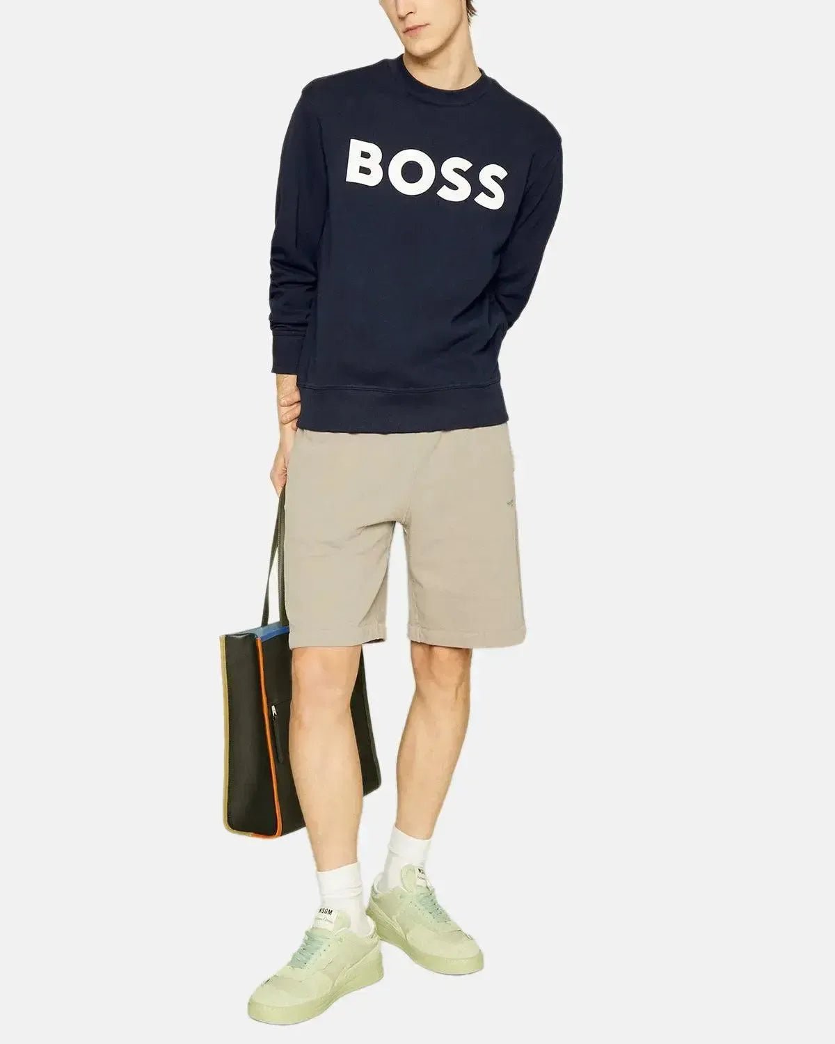 BOSS WEBASIC LOGO SWEATSHIRT DARK BLUE - northern threads