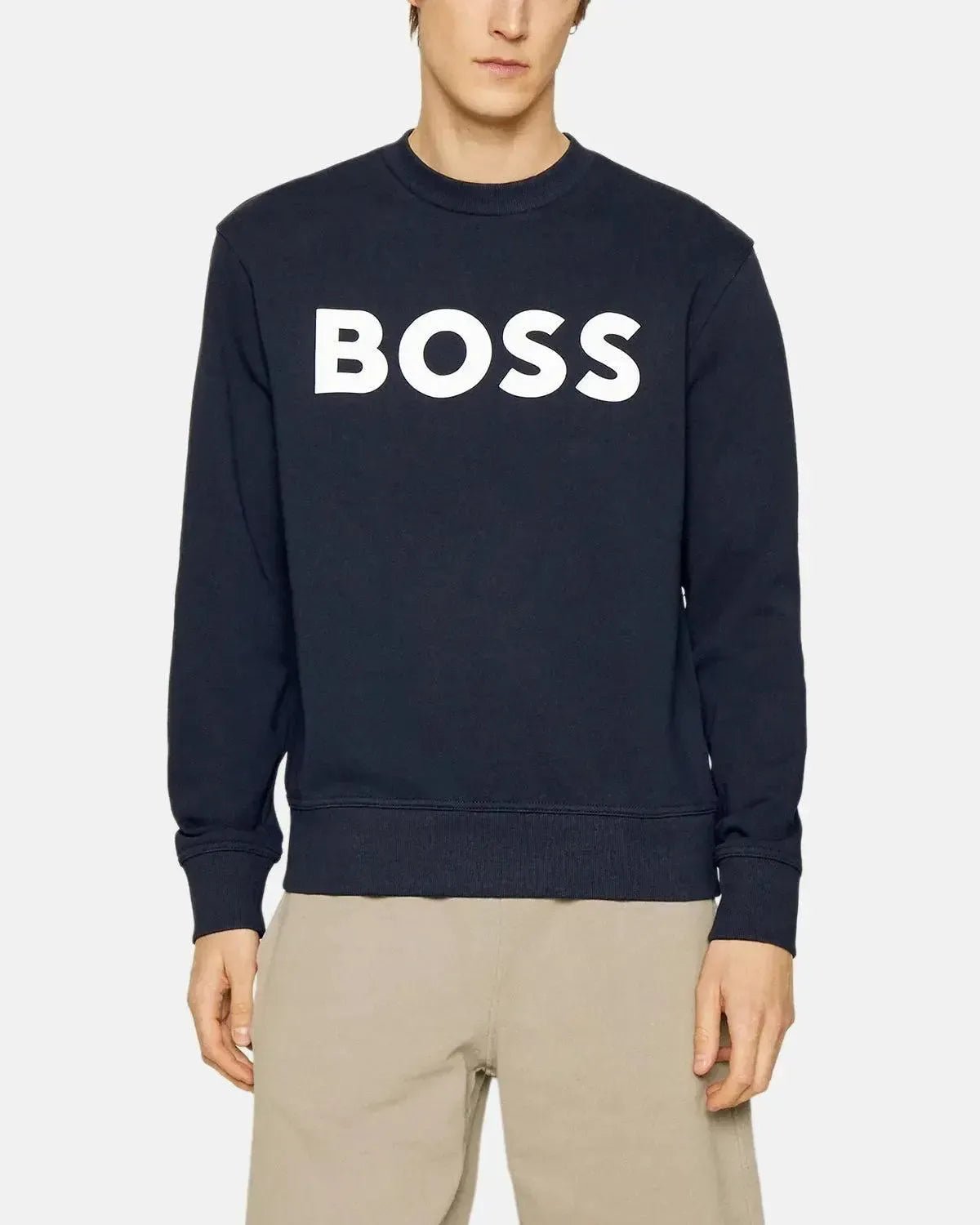 BOSS WEBASIC LOGO SWEATSHIRT DARK BLUE - northern threads