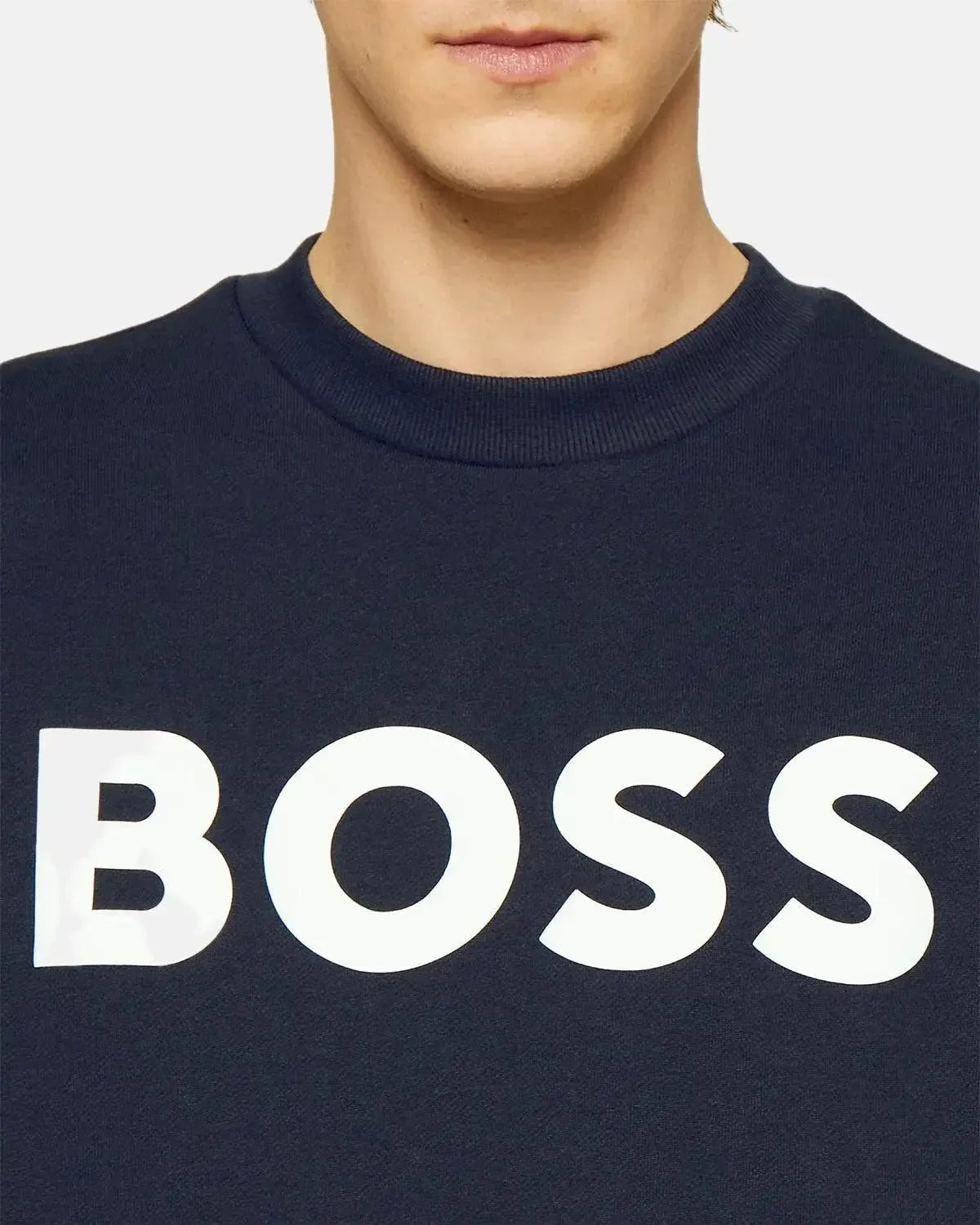 BOSS WEBASIC LOGO SWEATSHIRT DARK BLUE - northern threads