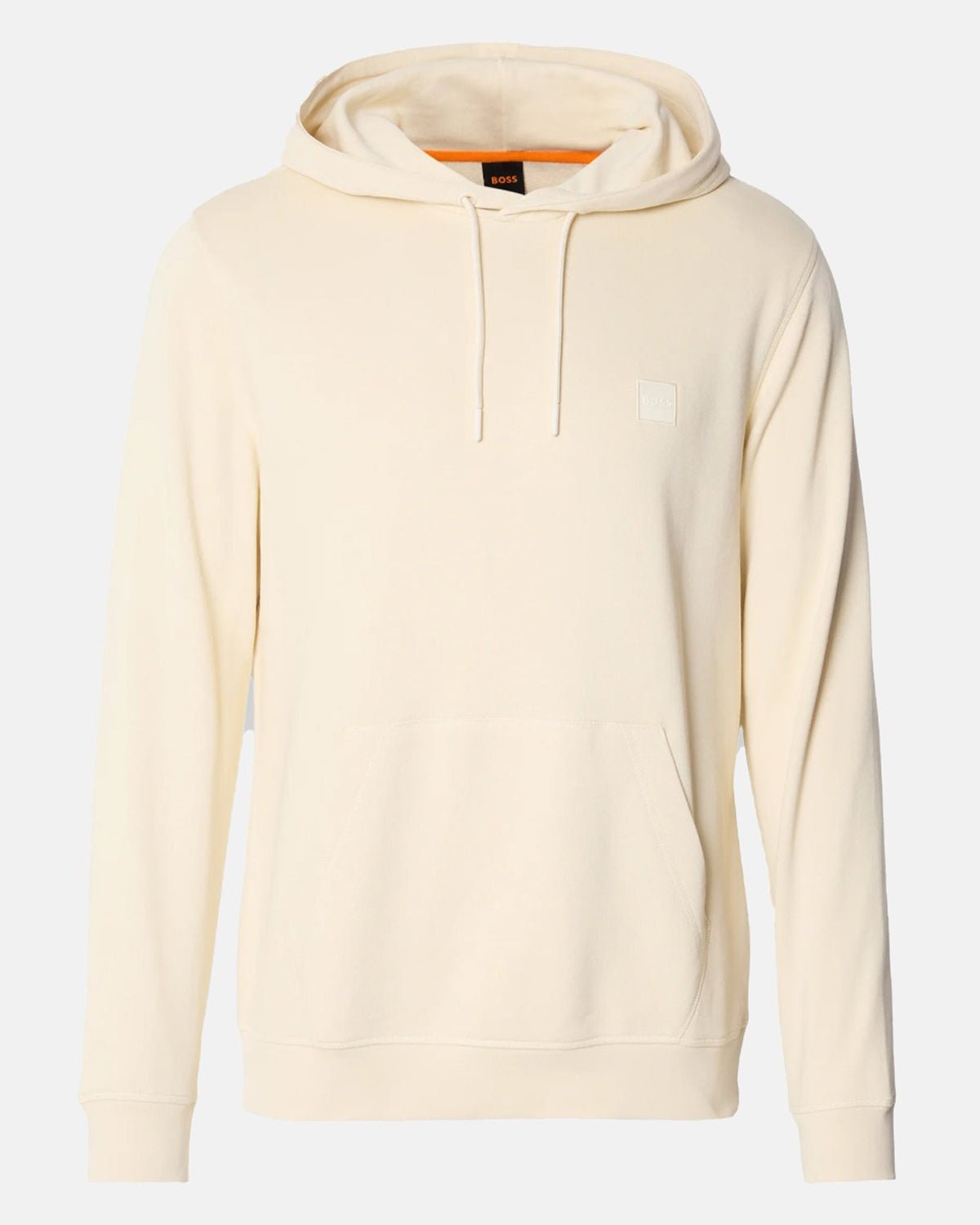 BOSS Wetalk Logo Patch Hoodie Open Yellow | Northern Threads Designer Menswear