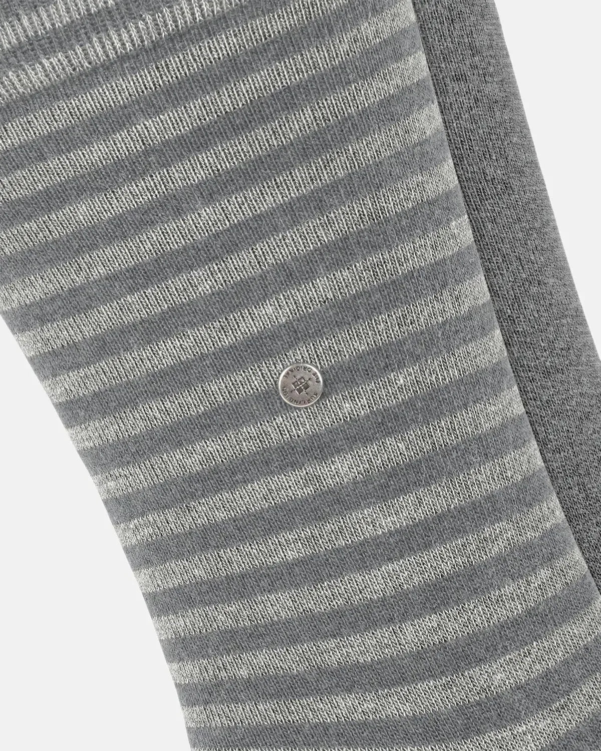 BURLINGTON SOCKS-BURLINGTON EVERYDAY STRIPE 2-PACK SOCKS LIGHT GREY MEALANGE-NORTHERN THREADS DESIGNER MENSWEAR
