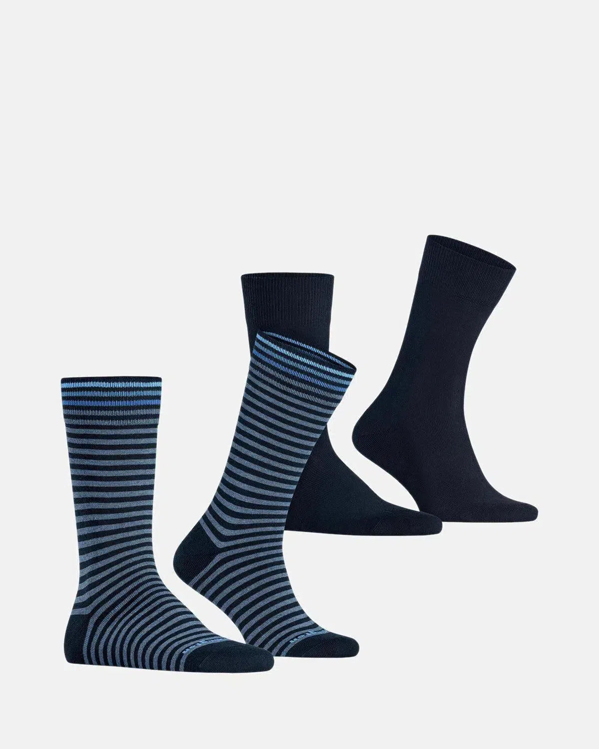 BURLINGTON SOCKS-BURLINGTON EVERYDAY STRIPE 2-PACK SOCKS MARINE-NORTHERN THREADS DESIGNER MENSWEAR