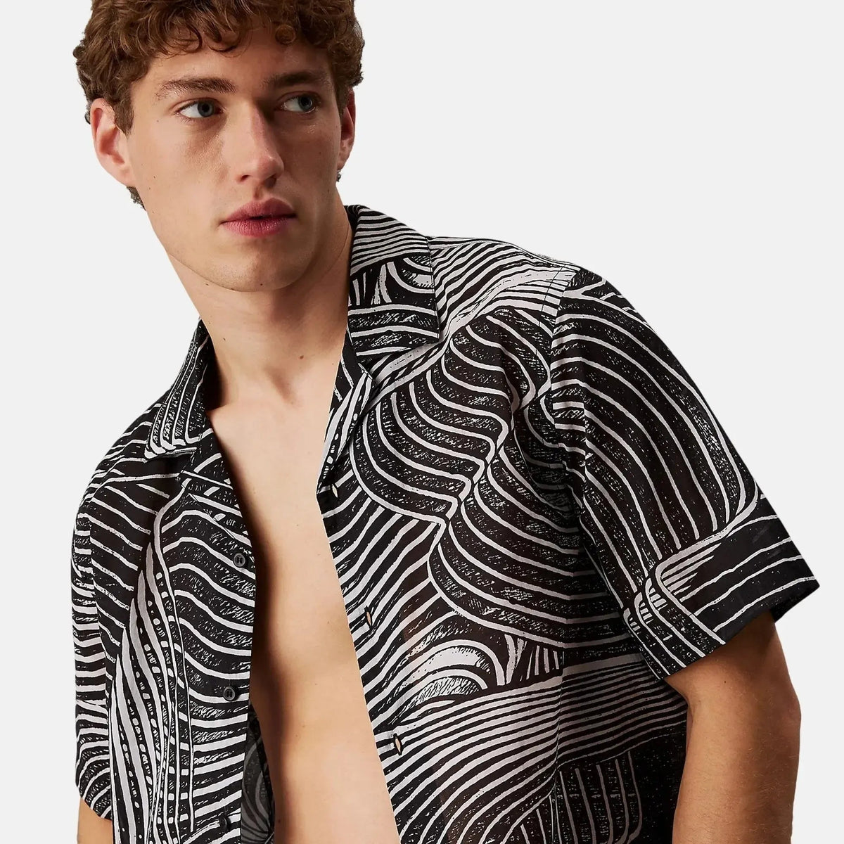 Calvin Klein All Over Printed Beach Shirt Palm Leaves AOP | Northern Threads Designer Menswear