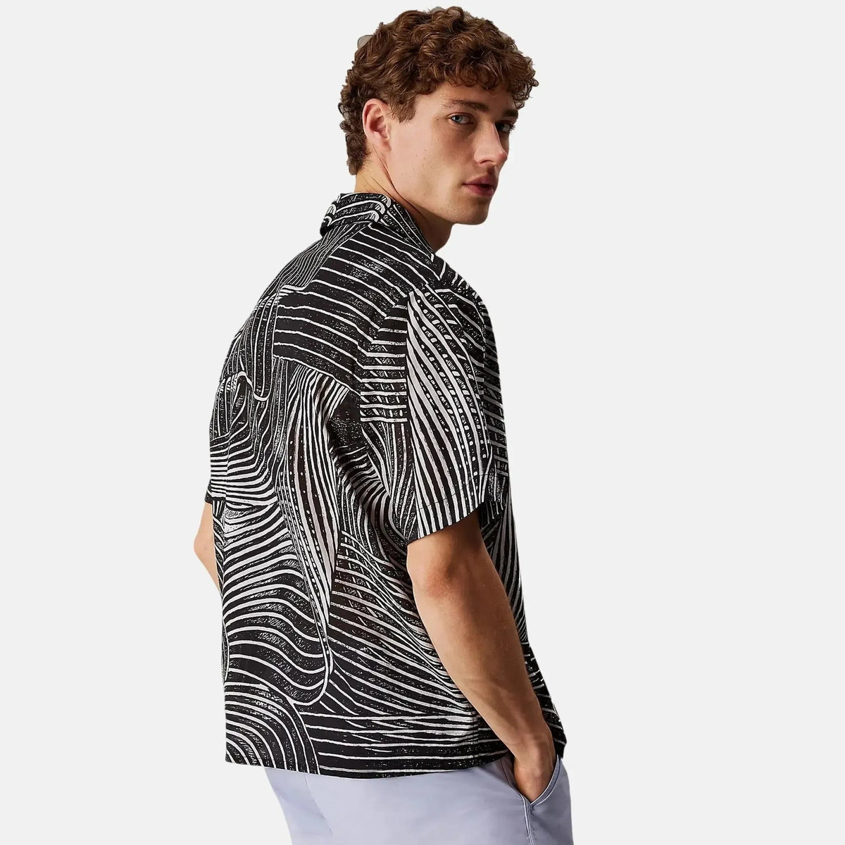 Calvin Klein All Over Printed Beach Shirt Palm Leaves AOP | Northern Threads Designer Menswear